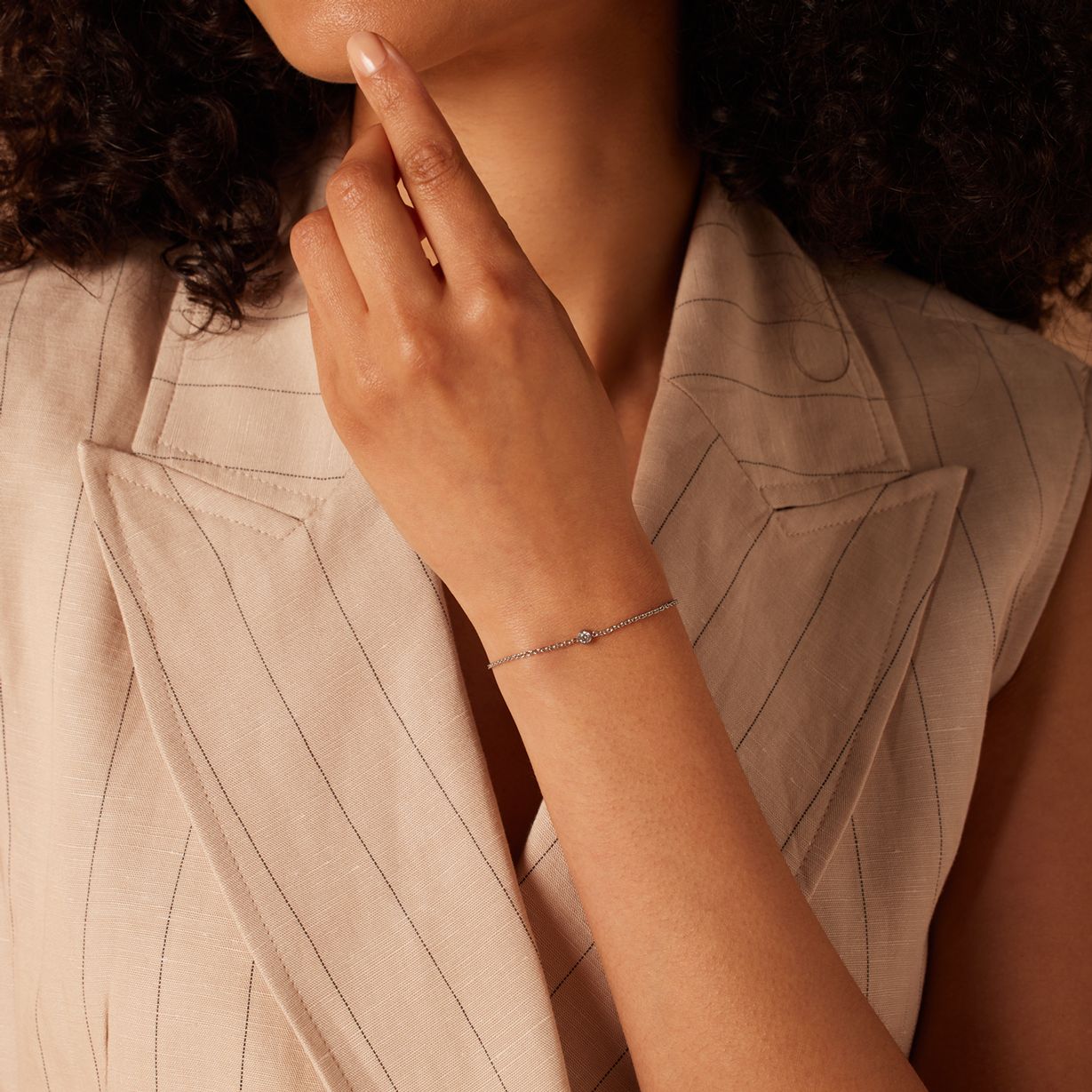 Stainless steel armband rond met zirkonia