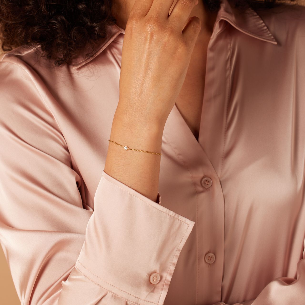 Stainless steel goldplated fantasiearmband met zirkonia voor dames