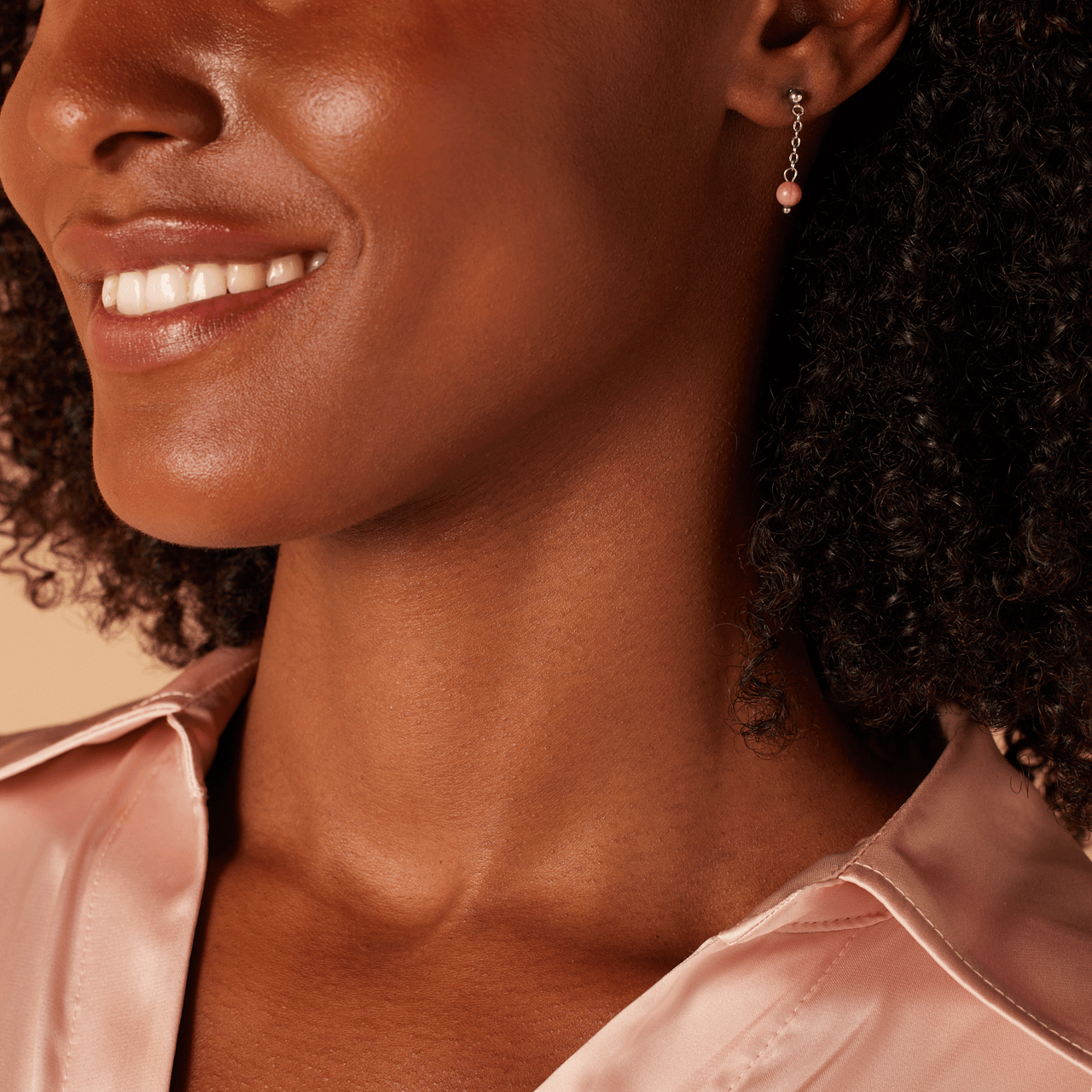 Stainless steel oorknoppen gemstone rhodonite voor dames