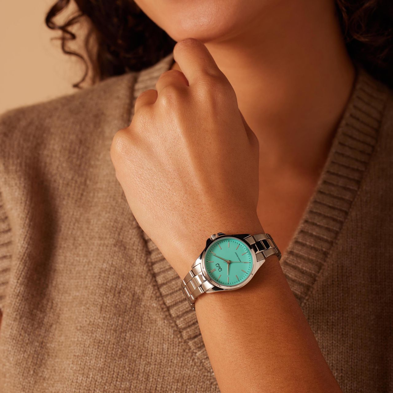 Q&Q stalen dameshorloge Turquoise