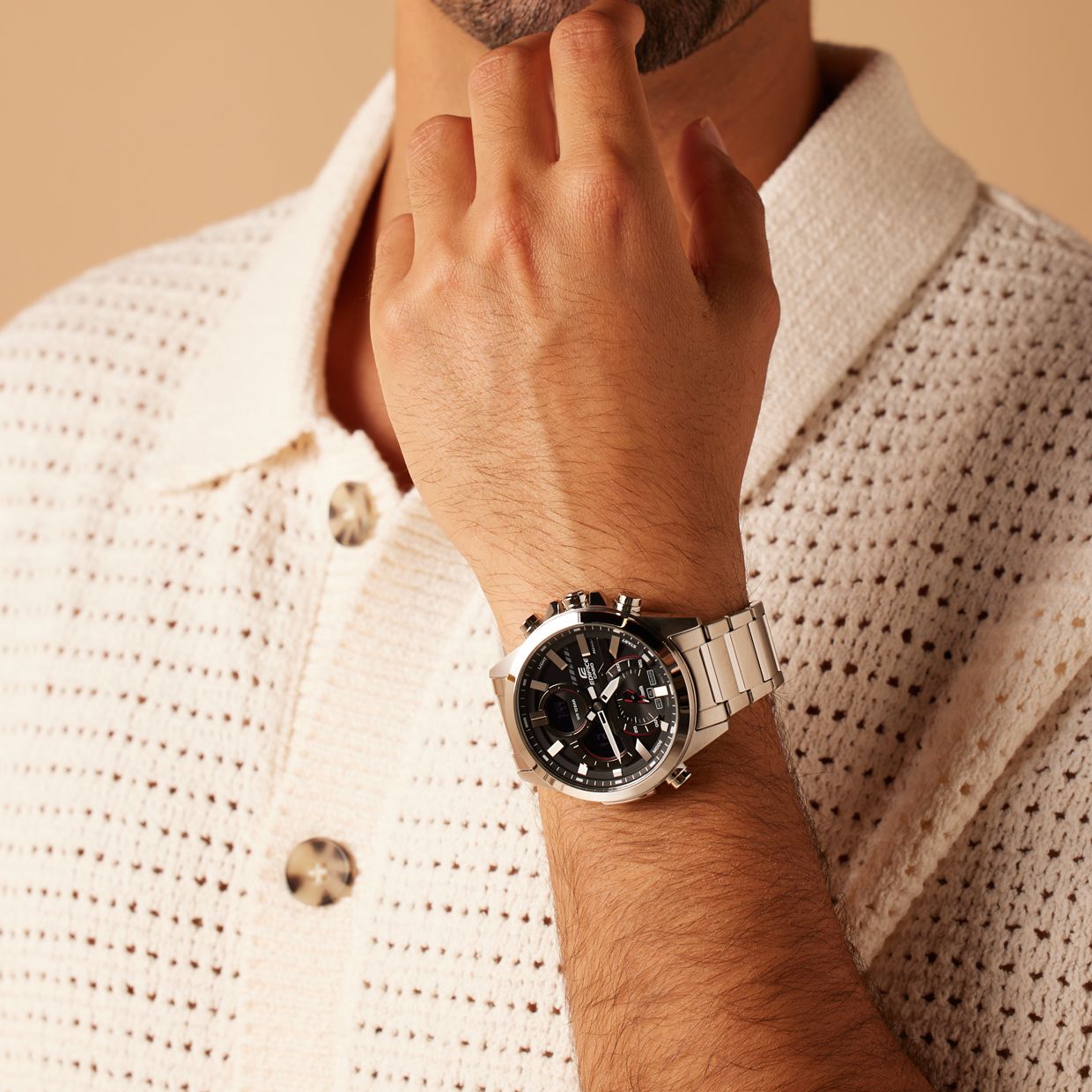 Edifice horloge stainless steel band ECB-30D-1AEF