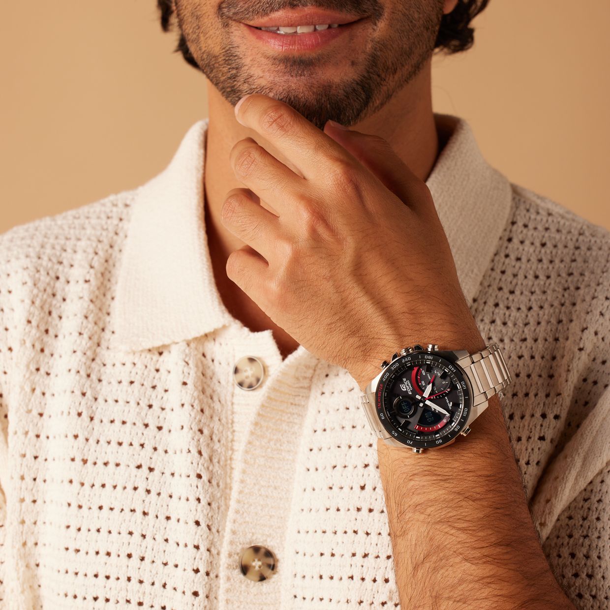 Edifice Uhr mit Armband aus Edelstahl ECB-900DB-1AER