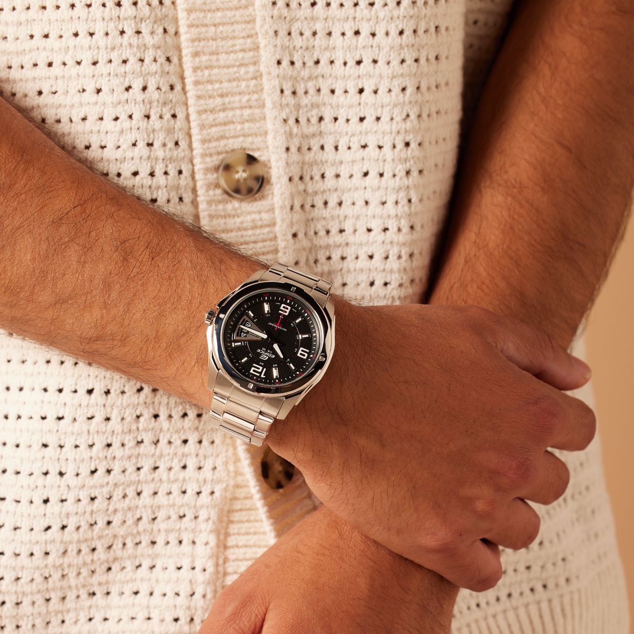 Edifice Uhr mit Armband aus Edelstahl EF-129D-1AVEF