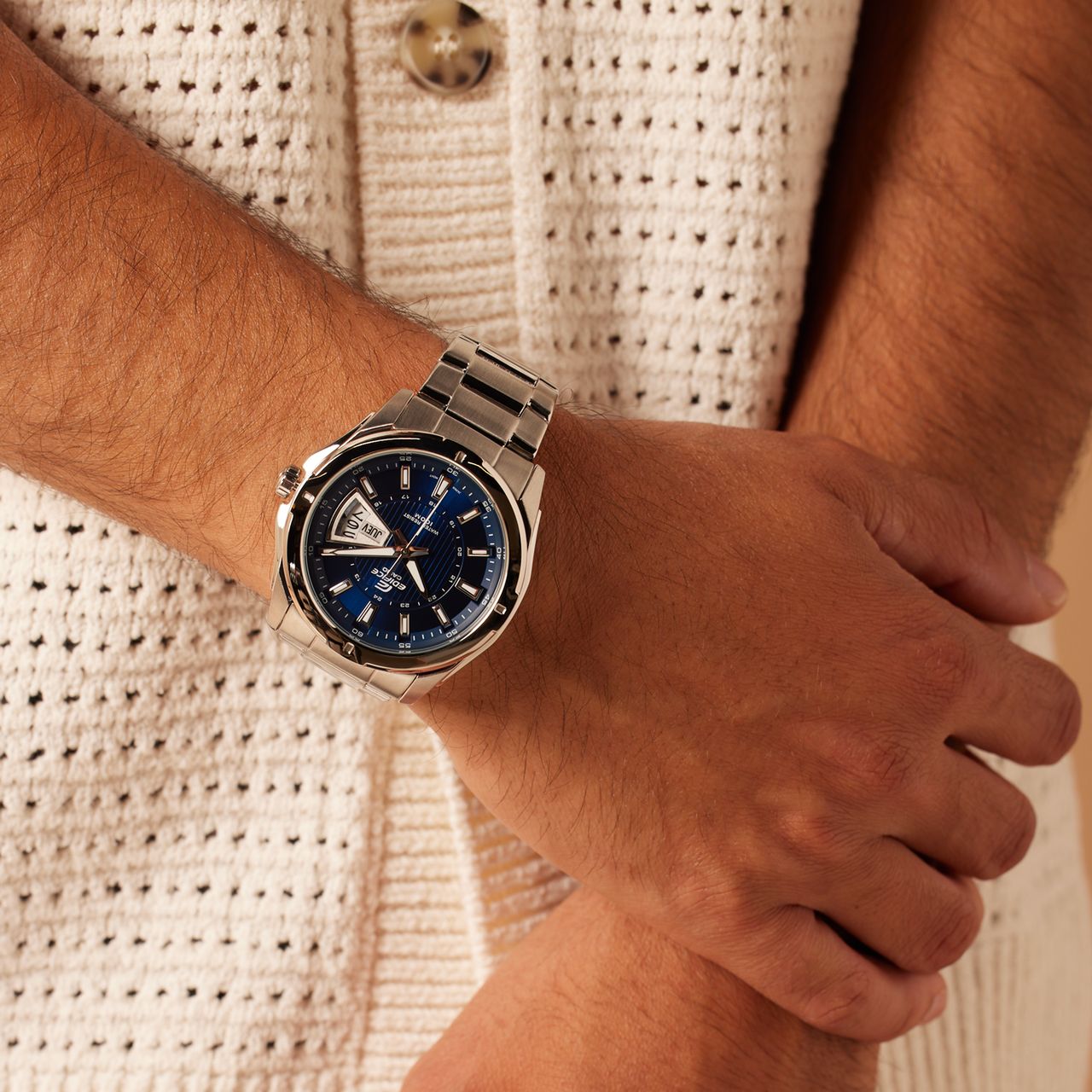 Edifice Uhr mit Armband aus Edelstahl EF-129D-2AVEF