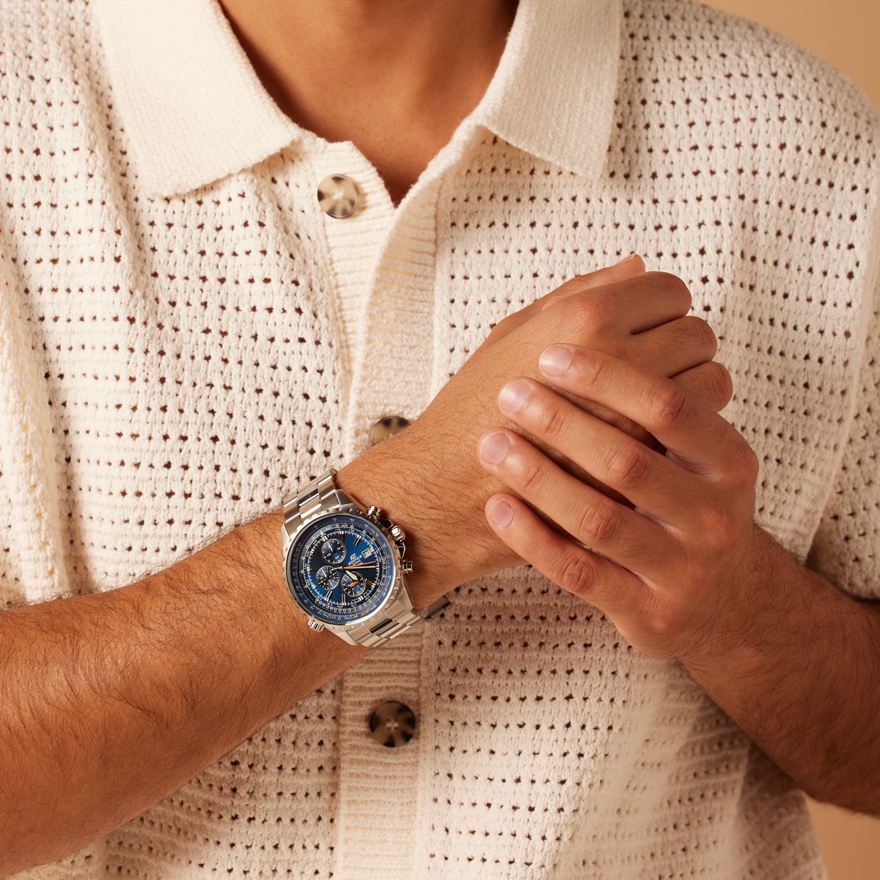 Edifice Uhr mit Armband aus Edelstahl EF-527D-2AVUEF