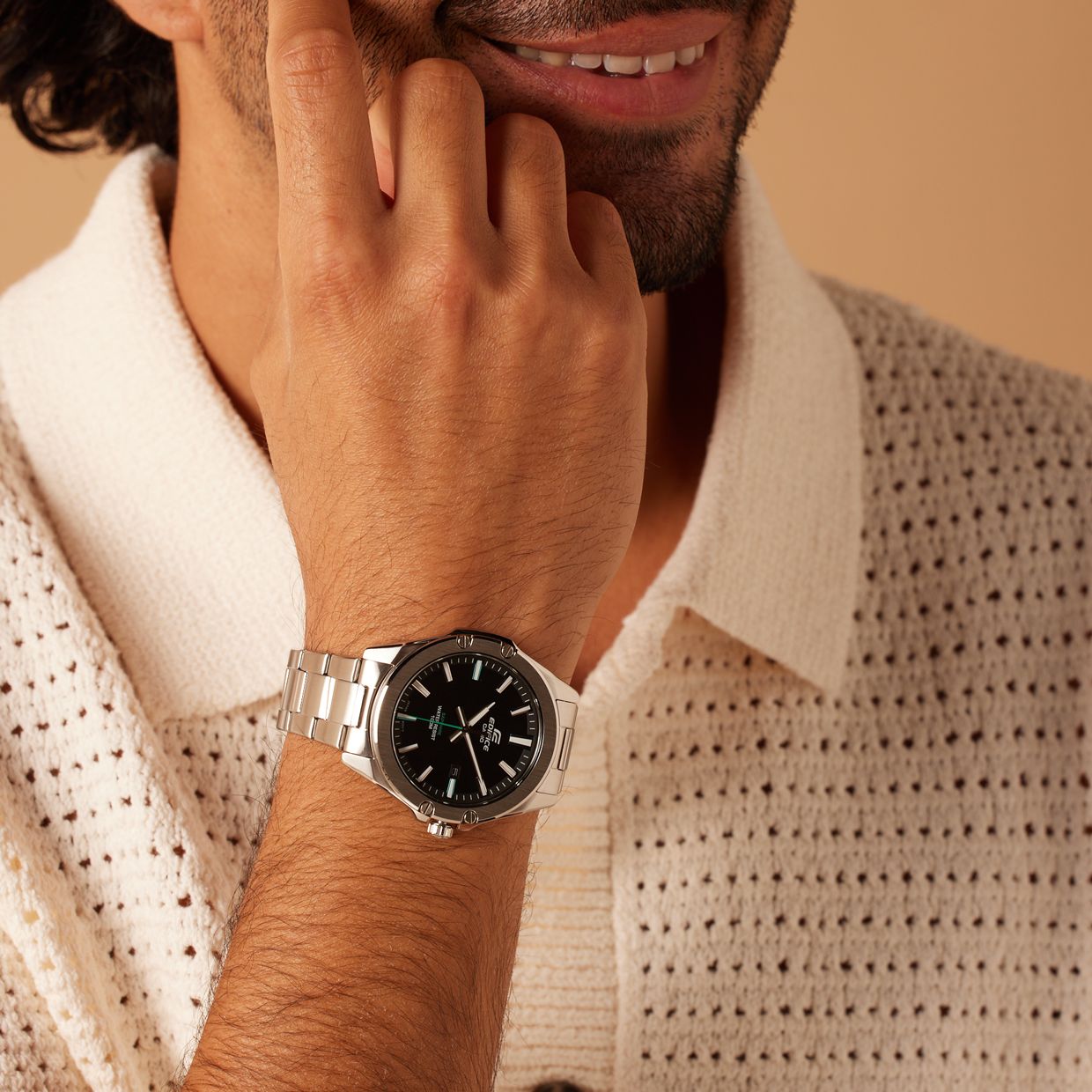 Edifice Uhr mit Armband aus Edelstahlband EFR-S107D-1AVUEF