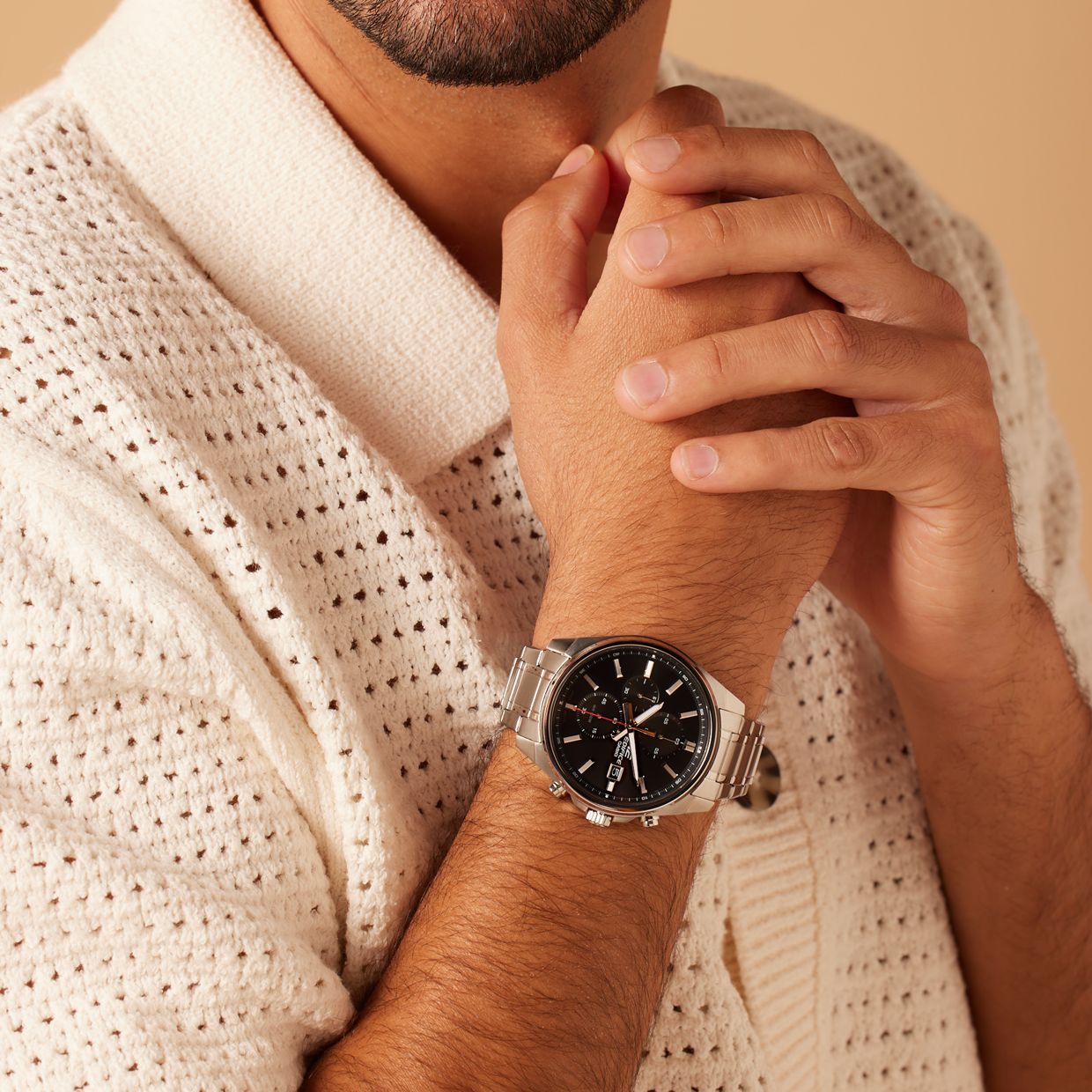 Edifice Uhr mit Armband aus Edelstahl, EFV-610D-1AVUEF