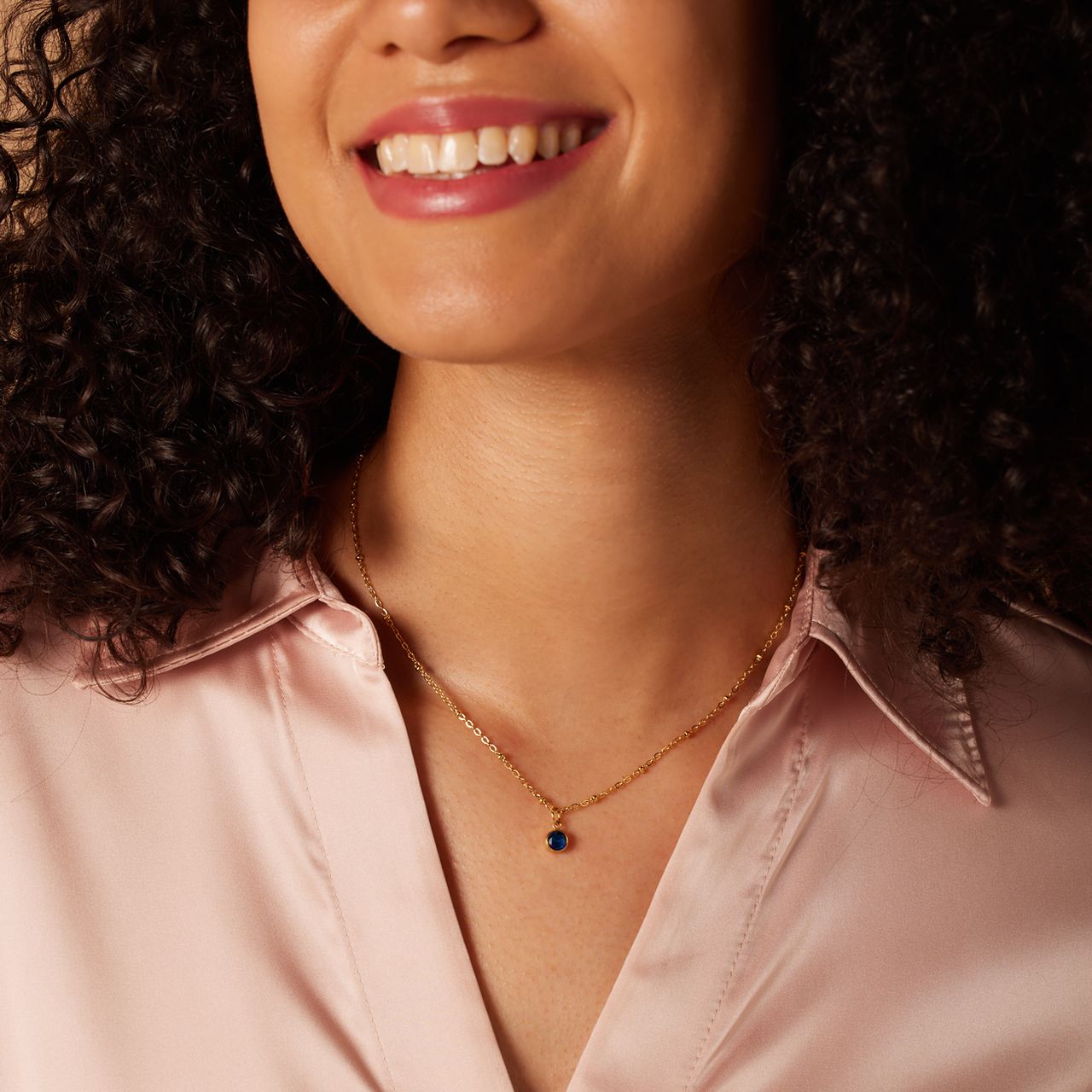 Stainless steel goldplated ketting met hanger geboortesteen December voor dames