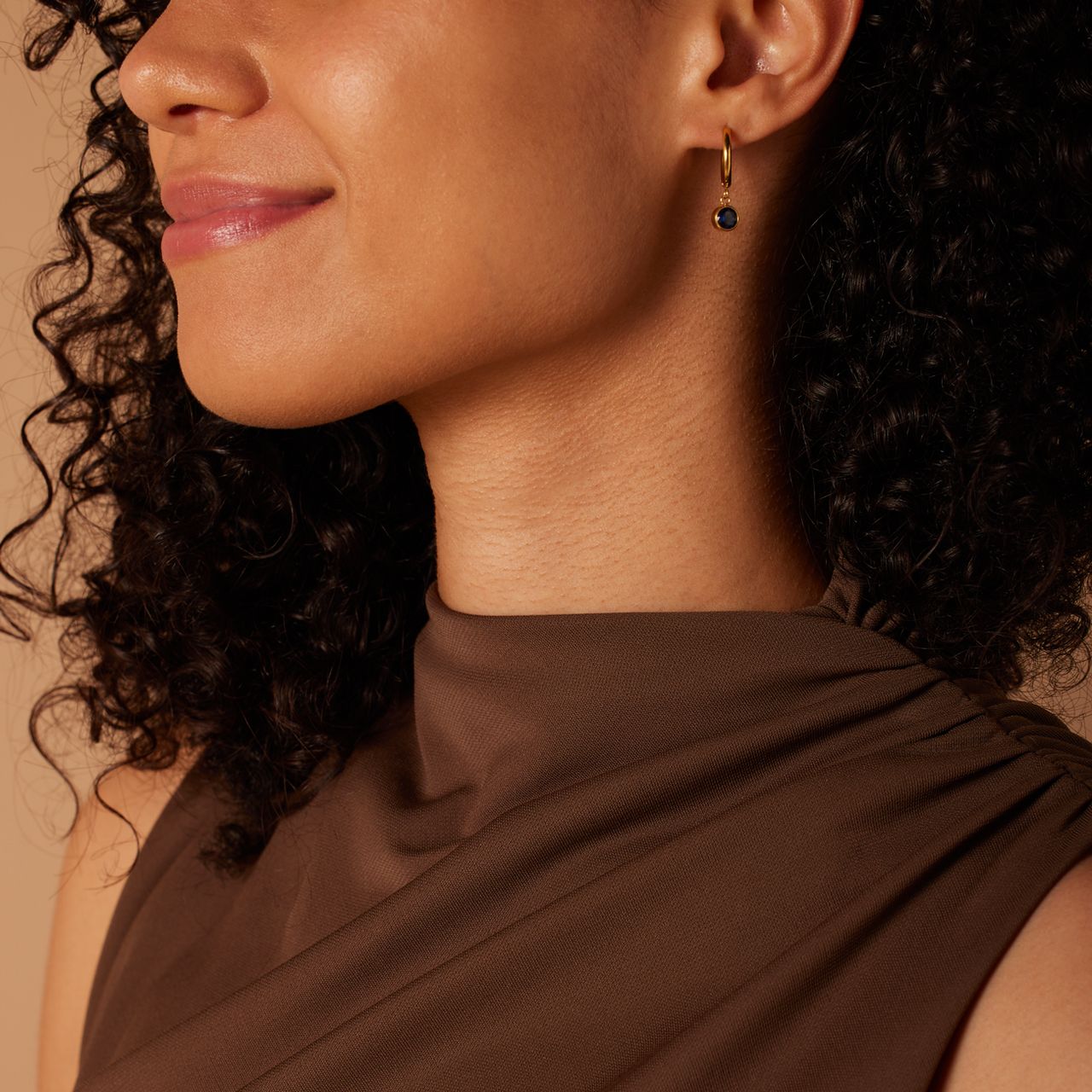 Stainless steel goldplated oorknoppen met geboortesteen September voor dames