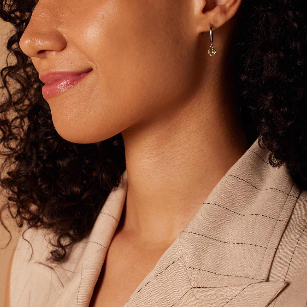 Stainless steel oorbellen met geboortesteen november