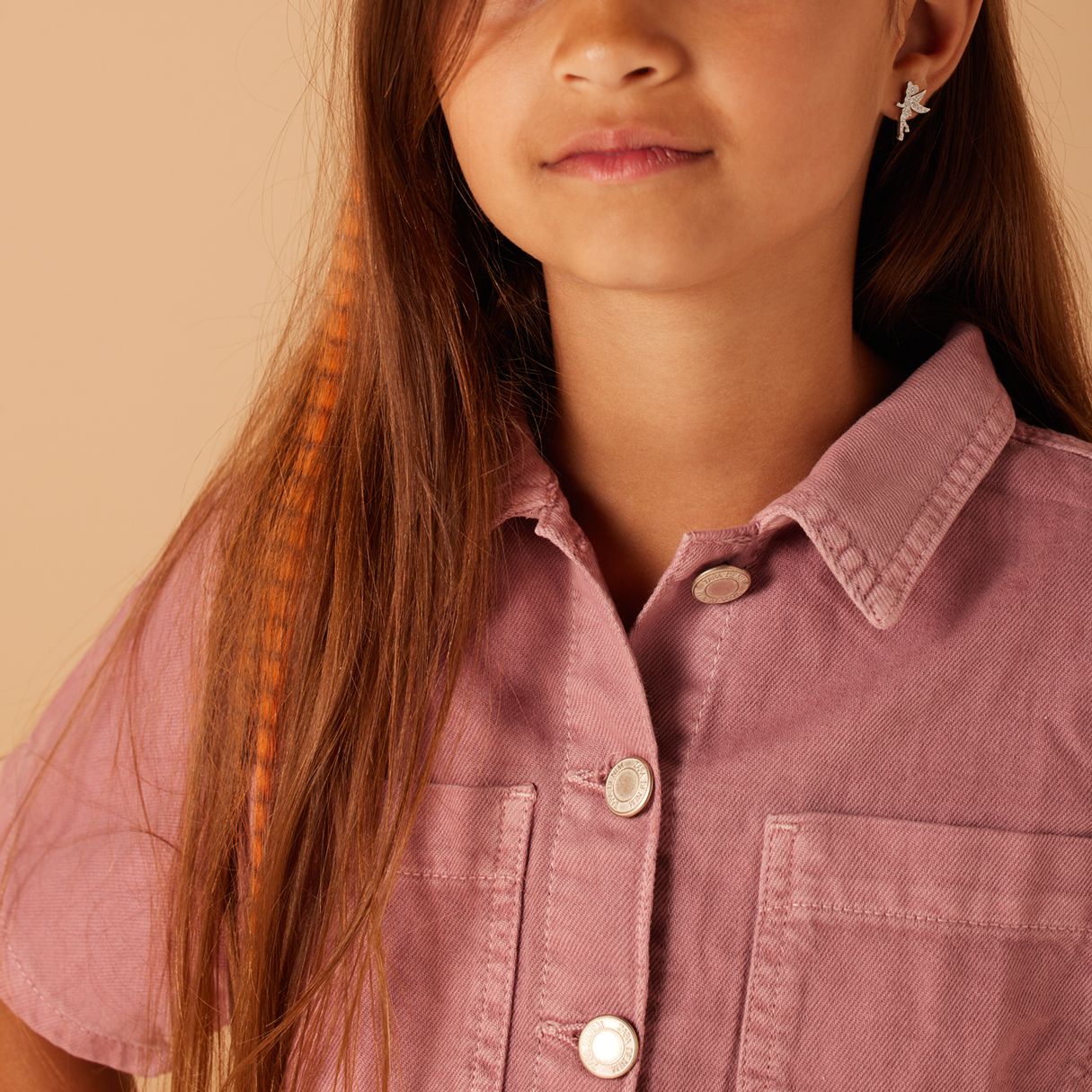 Disney stainless steel oorknoppen Tinkerbell met glitter