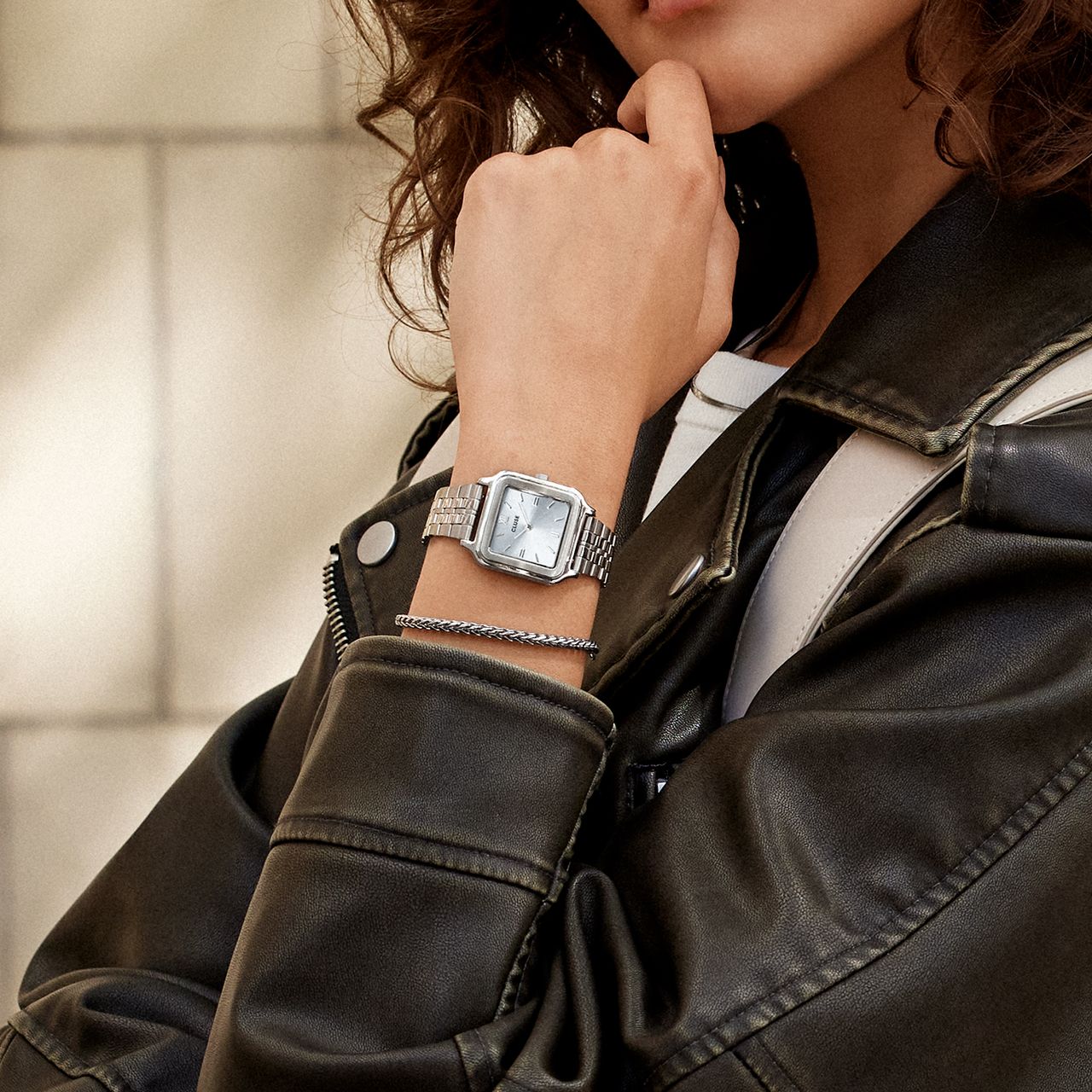 CLUSE - Gracieuse stainless steel horloge zilver met blauw