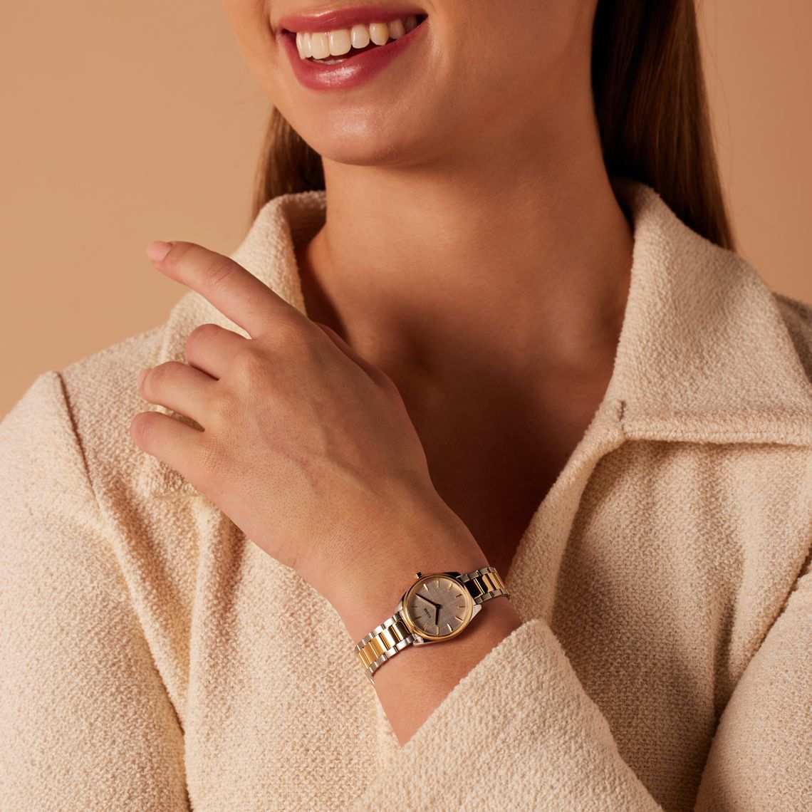 CLUSE - Féroce Mini stalen dameshorloge bicolor