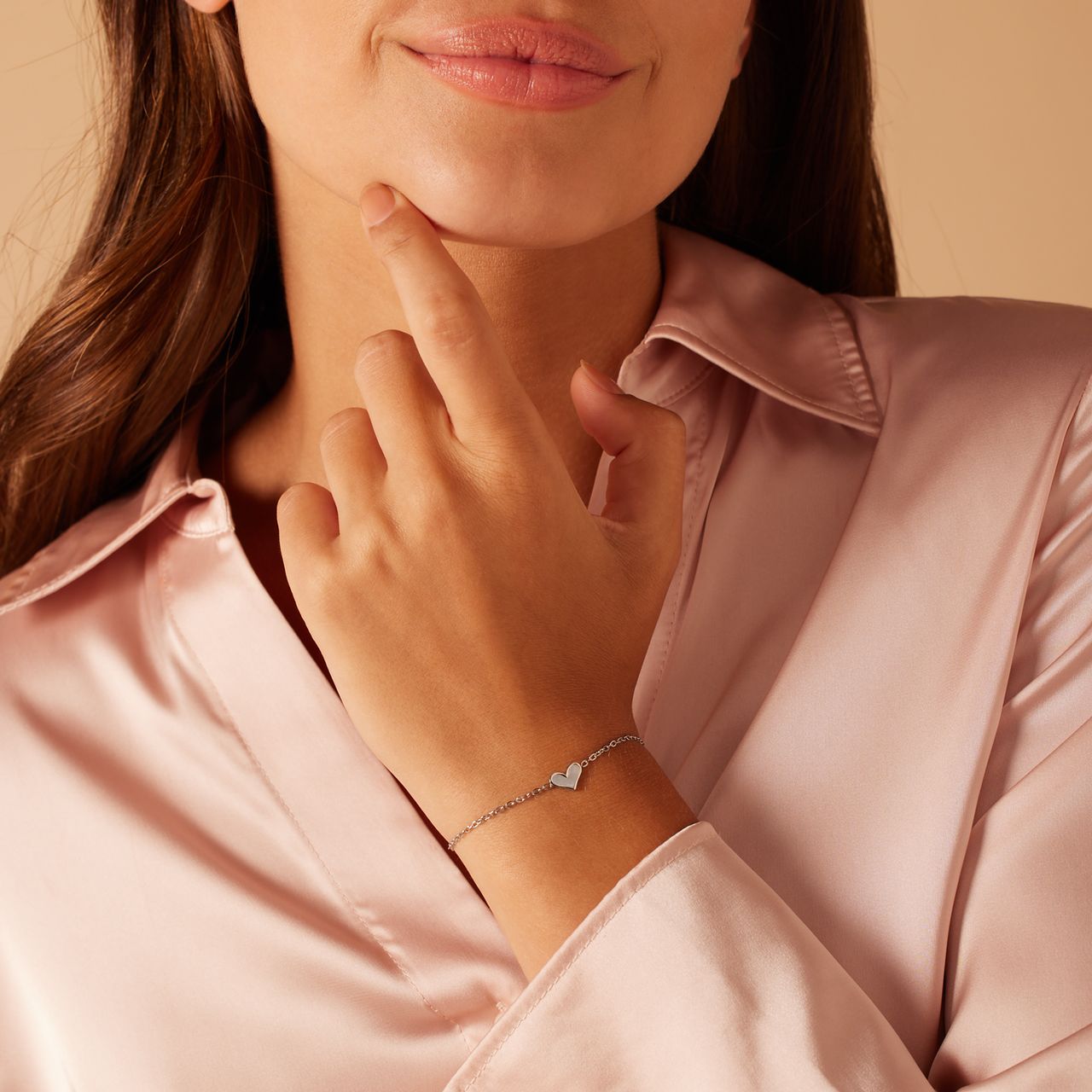 Stainless steel armband met hart