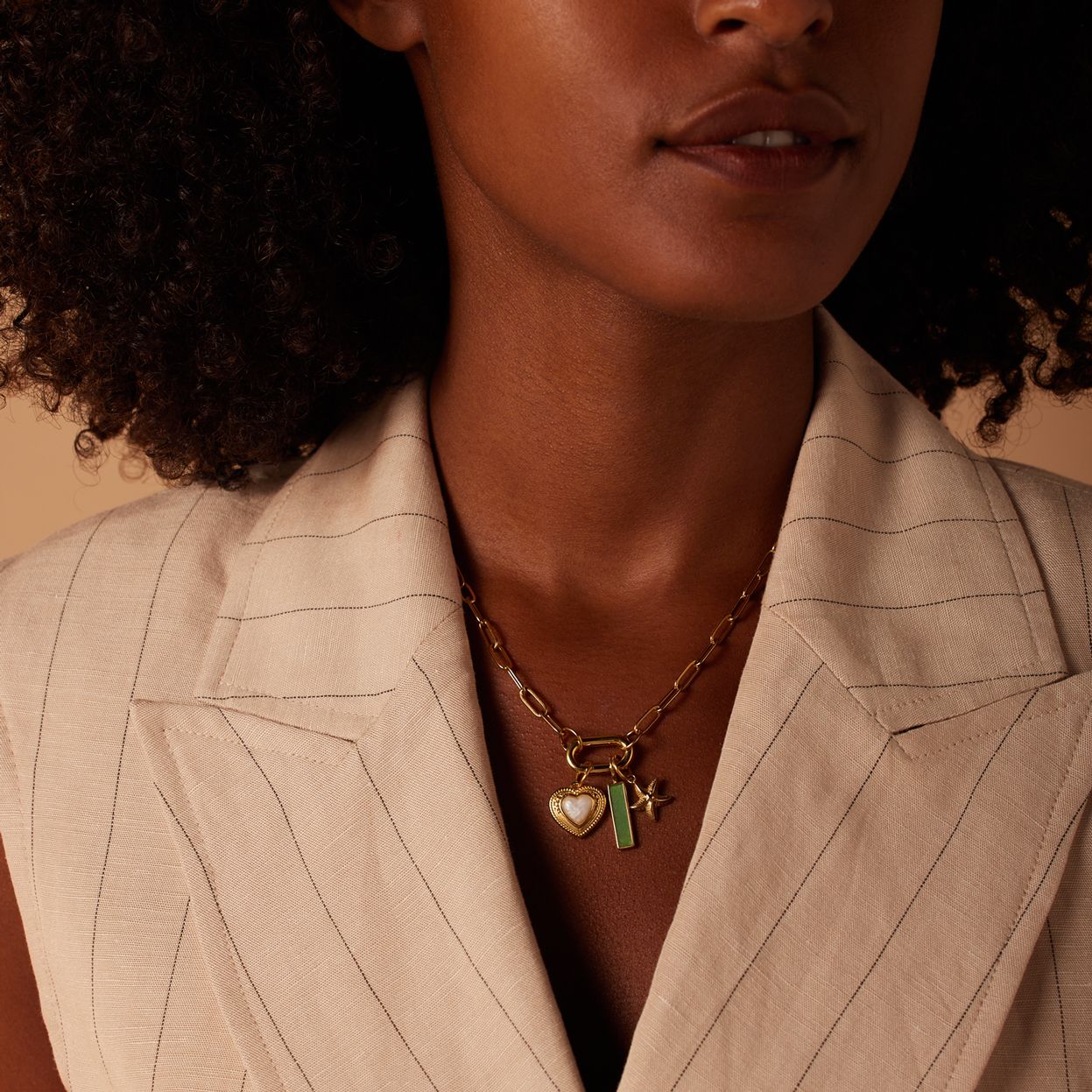 Stainless steel goldplated bedel zeester