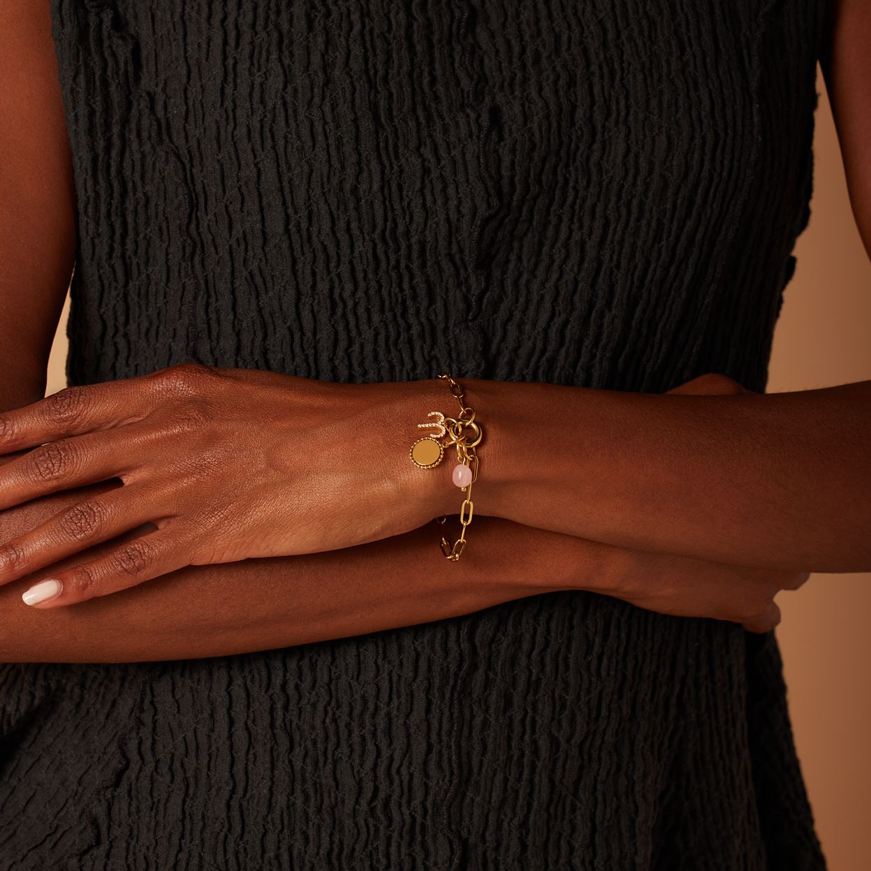 Stainless steel goldplated sterrenbeeldhanger Ram met zirkonia voor dames