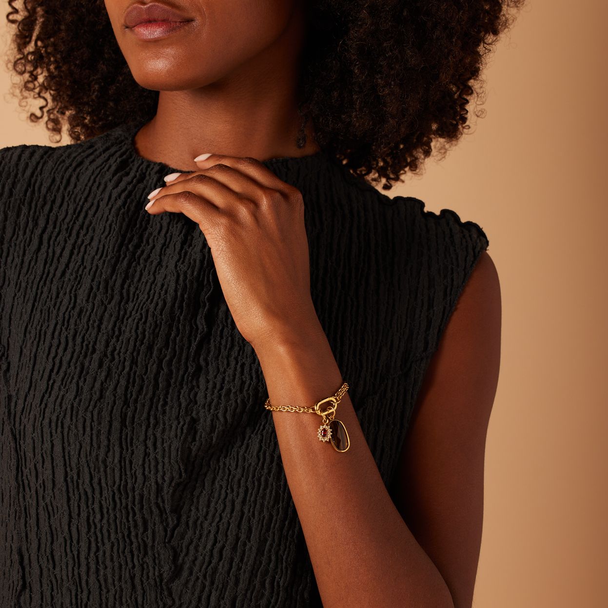 Stainless steel goldplated hanger met plating voor dames