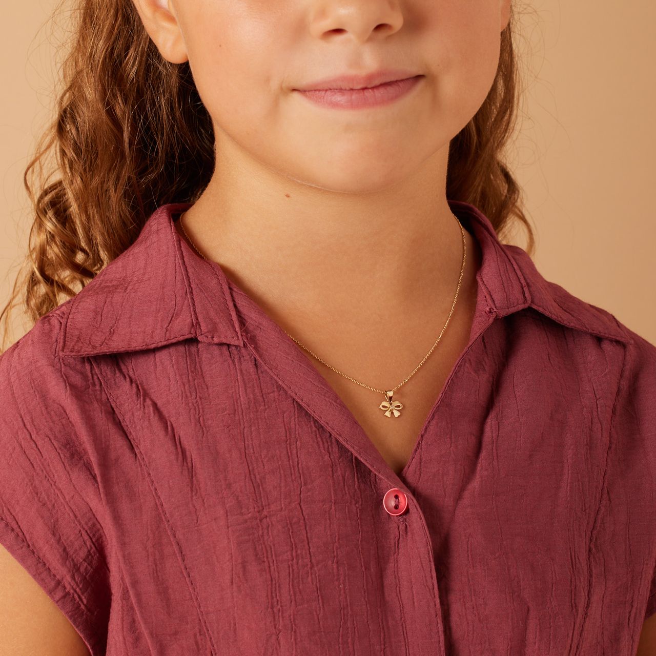 14 karaat ketting strik zirkonia