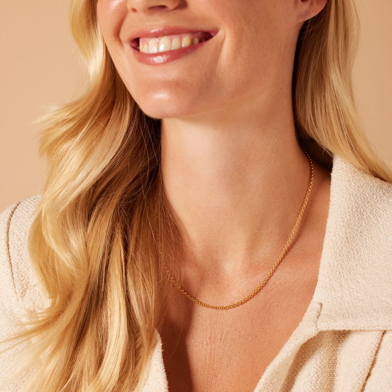 Zilveren goldplated schakelketting voor dames