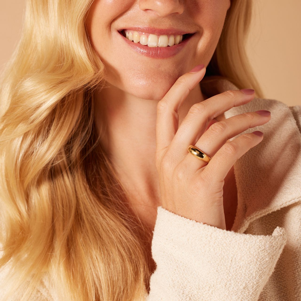 Zilveren goldplated ring voor dames