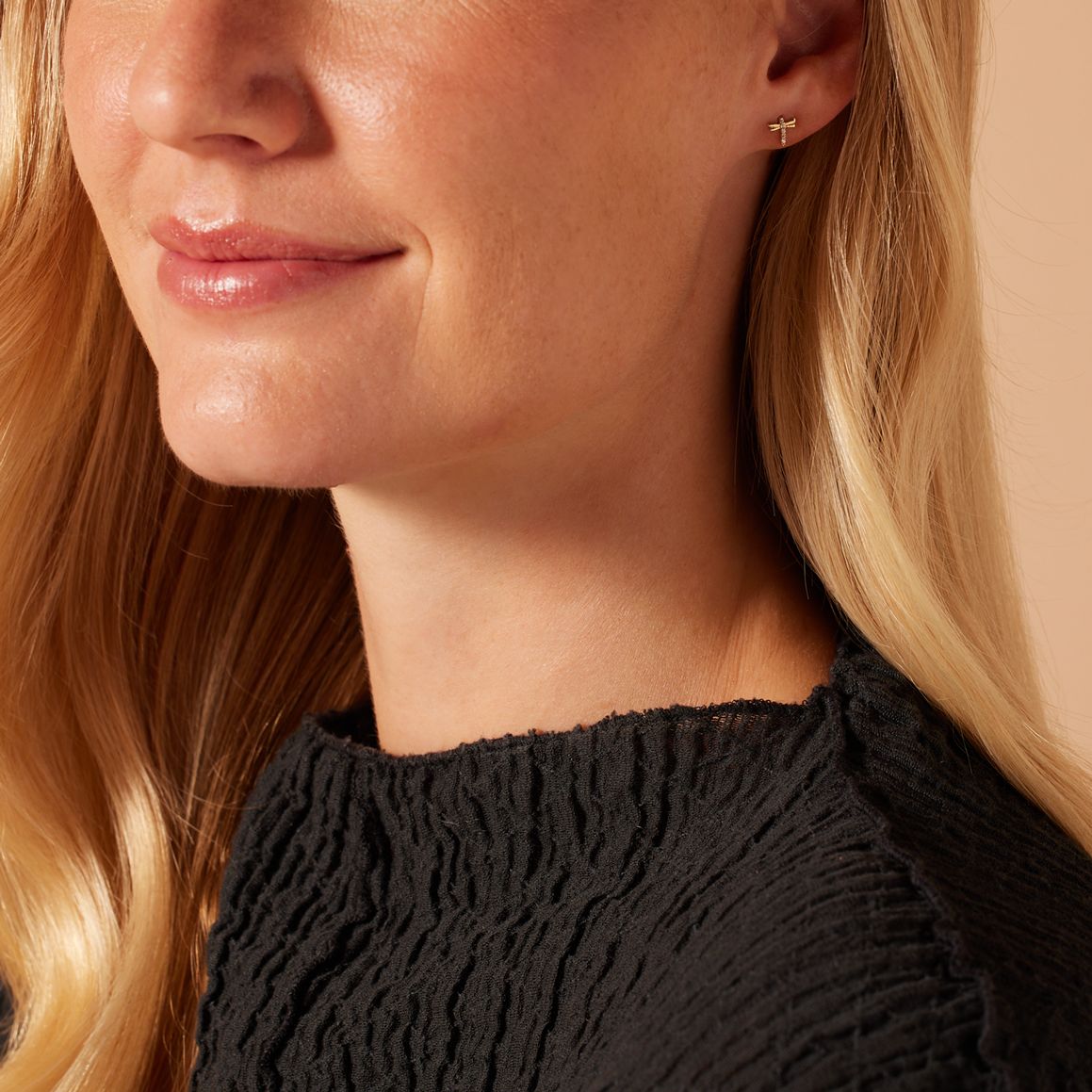 Ohrringe aus 375er Gold, Libelle mit Zirkonia