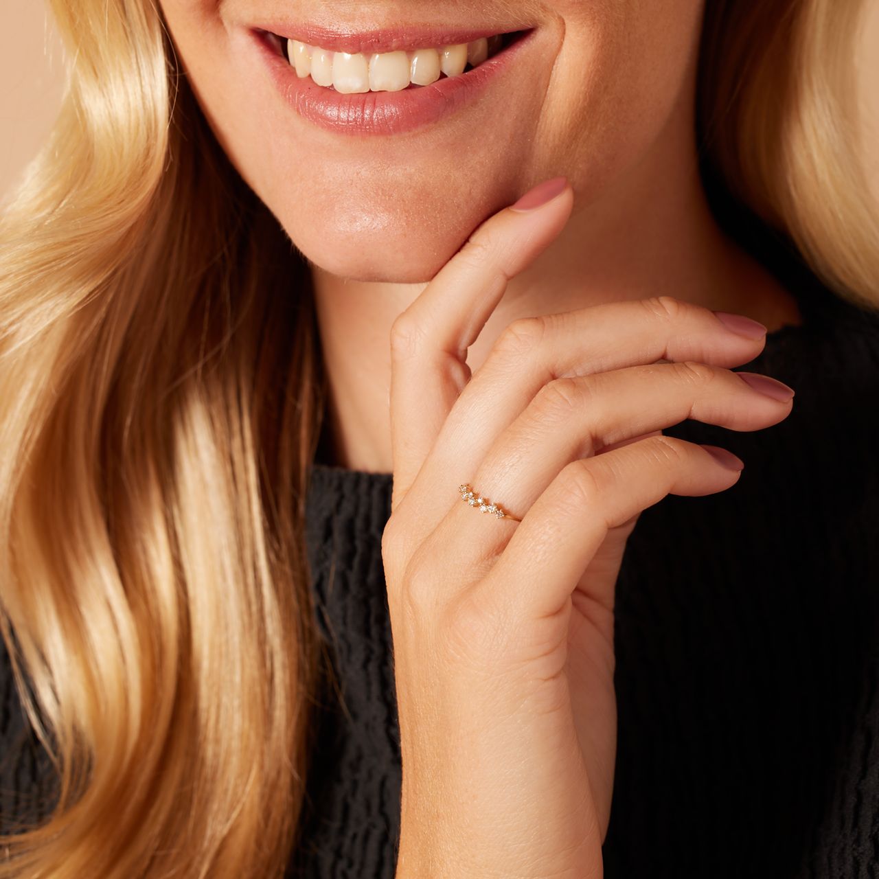 14 Karat Goldring mit Diamant 0,15