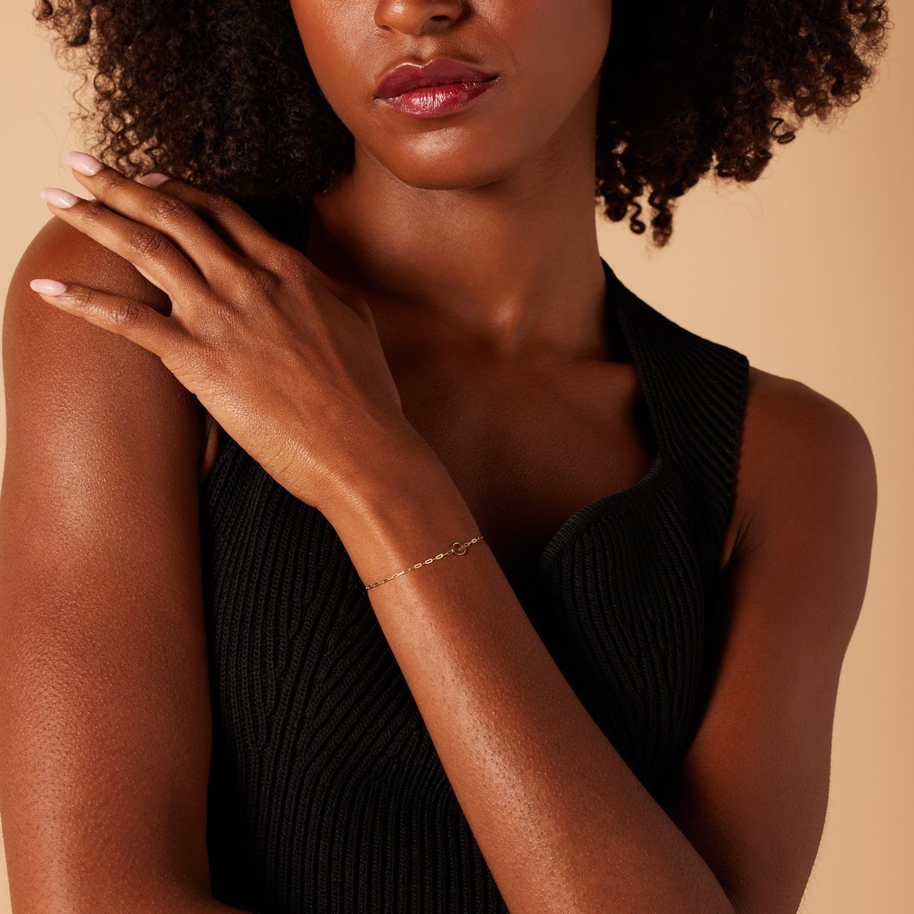 14 karaat gouden armband paperclip met oogje