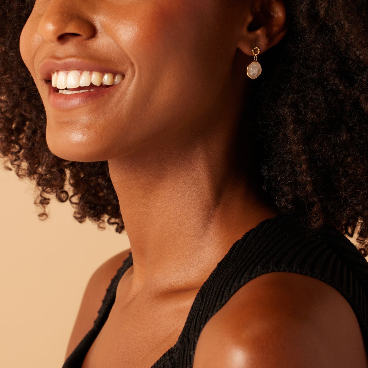 Stainless steel goldplated oorhangers voor dames