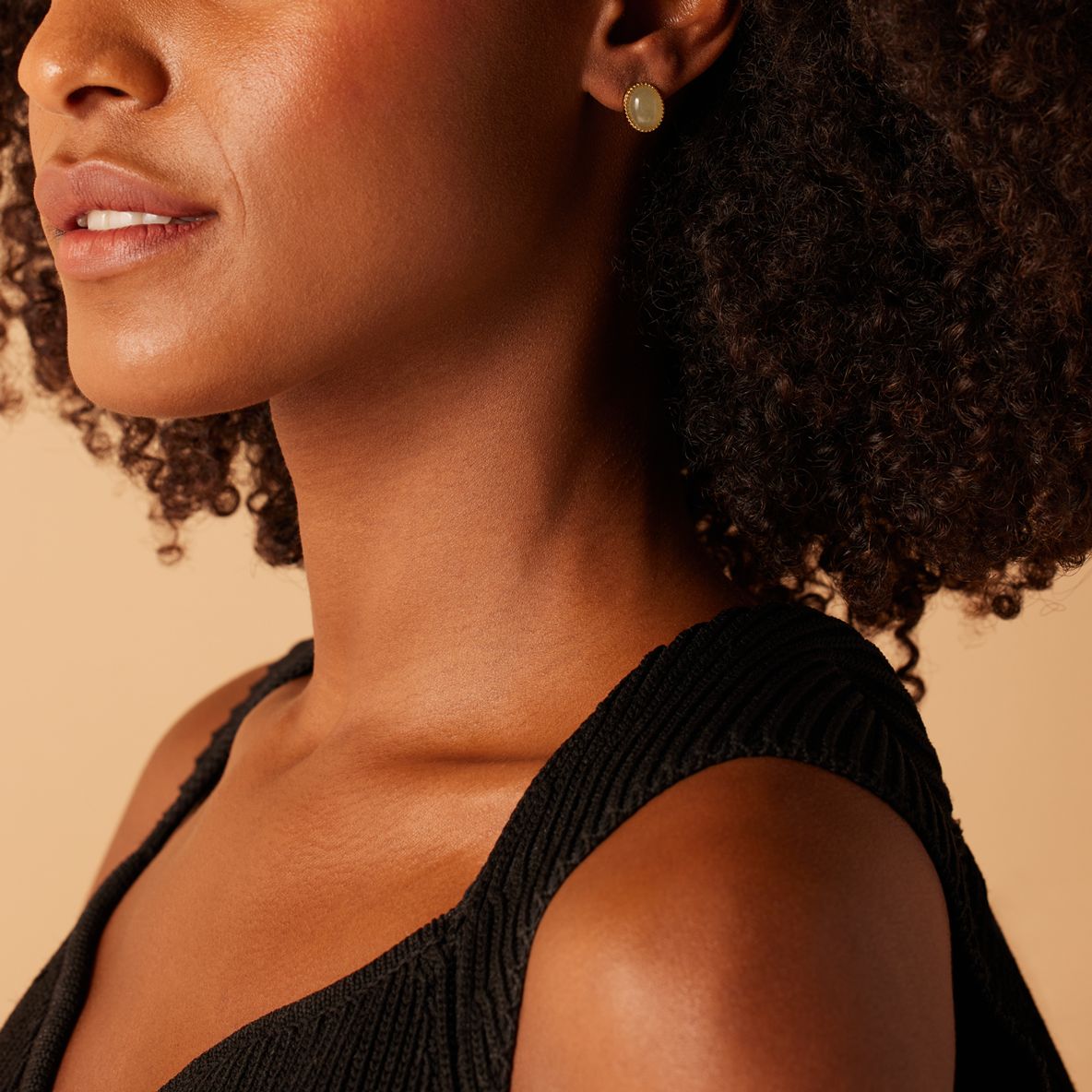 Stainless steel goldplated oorbellen met groen aventurijn