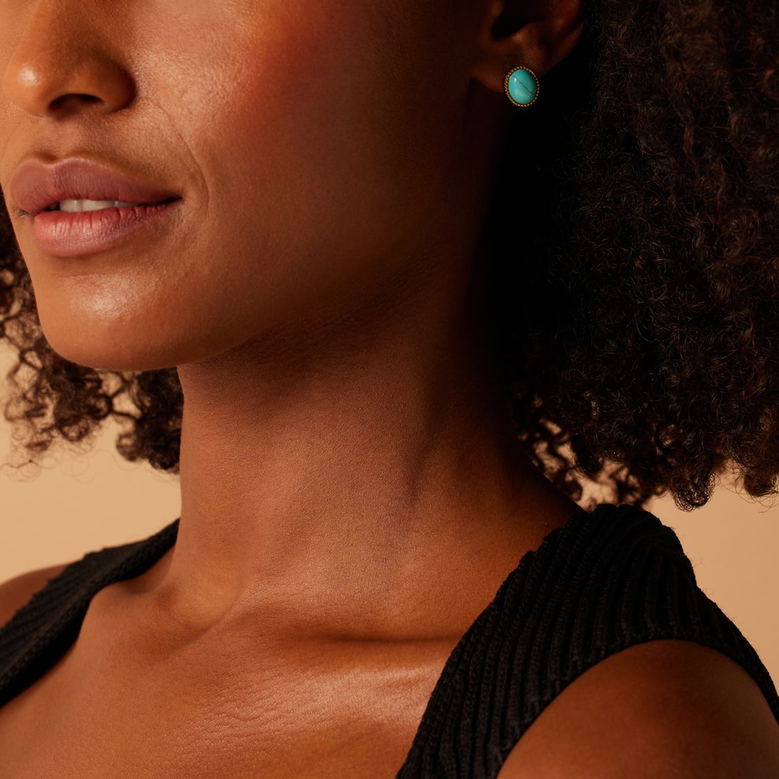 LuLu Jewels stalen goldplated oorringen met turquoise voor dames