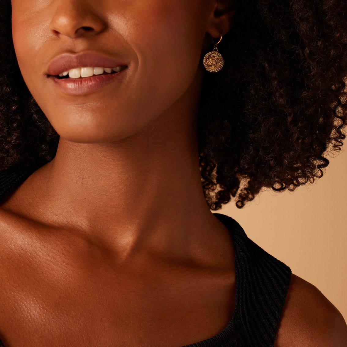 Stainless steel goldplated oorringen met kristal voor dames