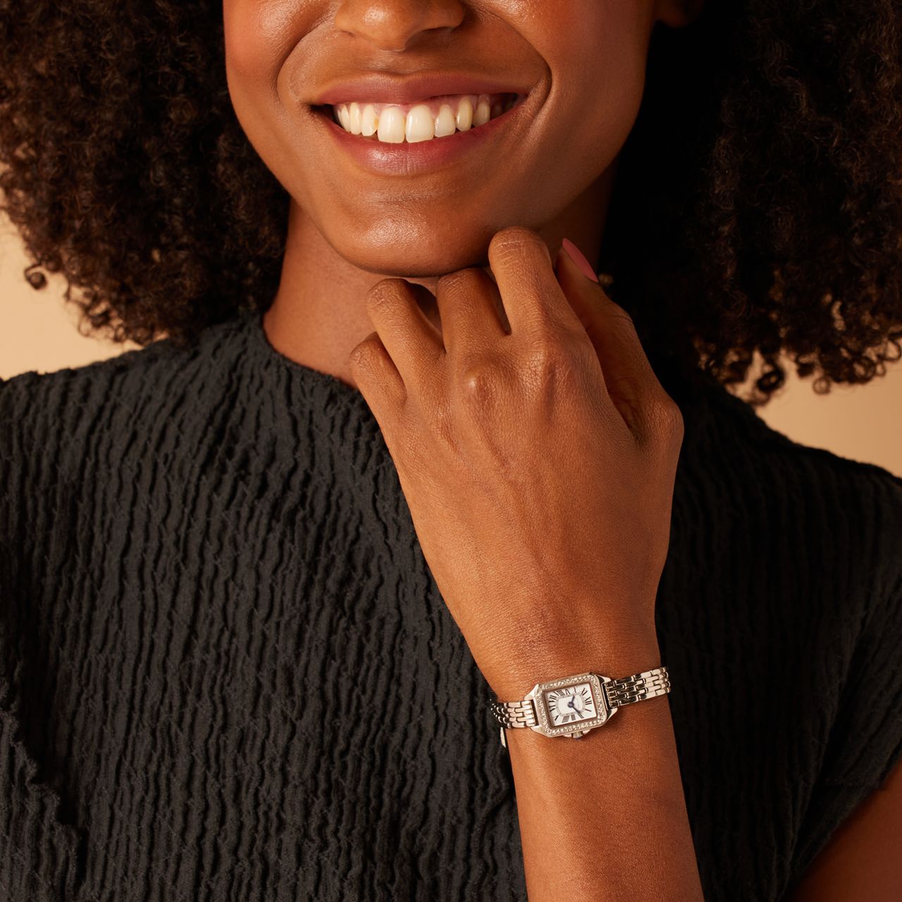 IVY N ROX Damen-Armbanduhr aus Edelstahl, silberfarben, mit Zirkonia