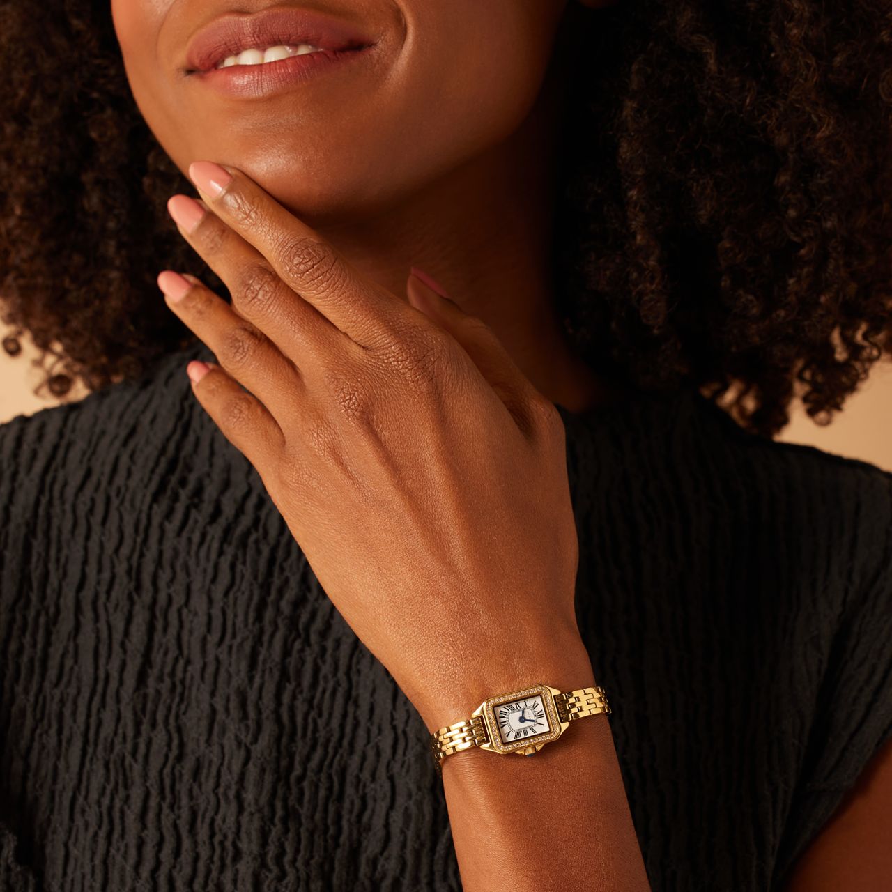 IVY N ROX Armbanduhr aus Edelstahl, goldfarben, mit Zirkonia