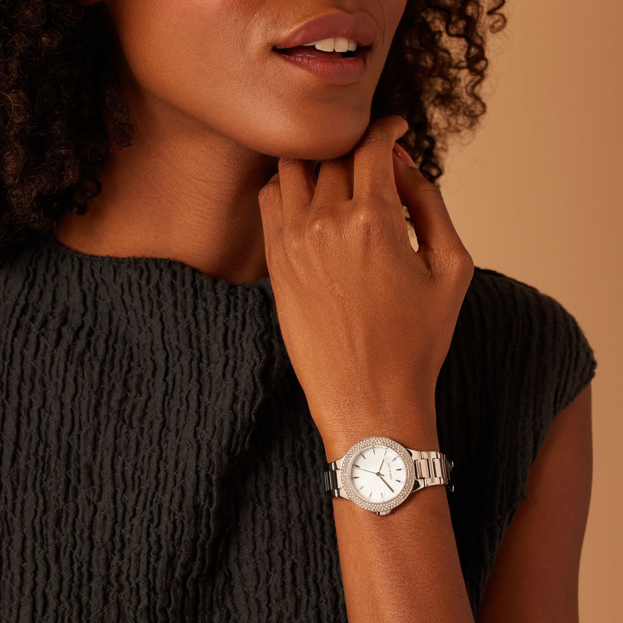 IVY N ROX stainless steel dameshorloge met zirkonia