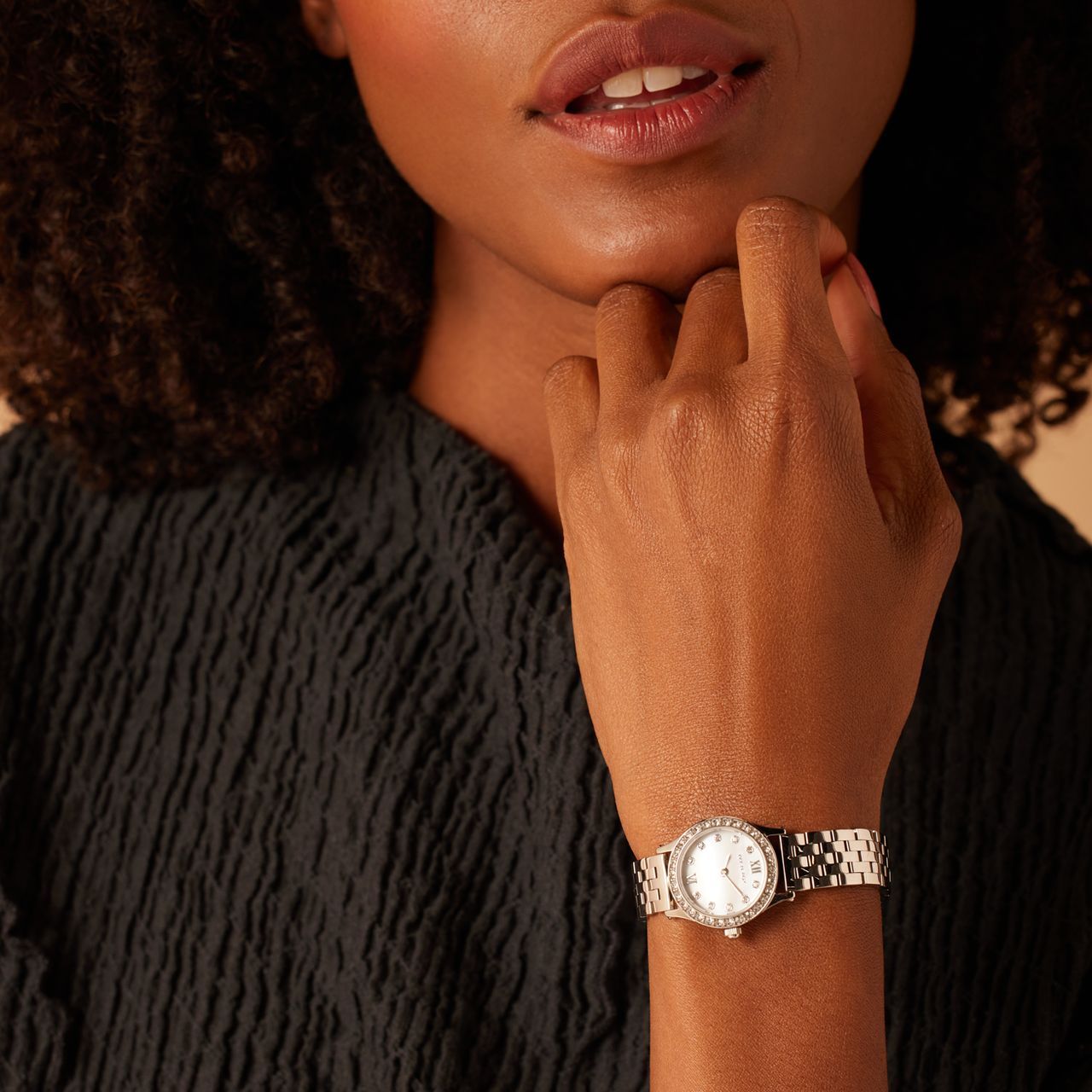 IVY N ROX Damen-Armbanduhr aus Edelstahl mit Zirkonia