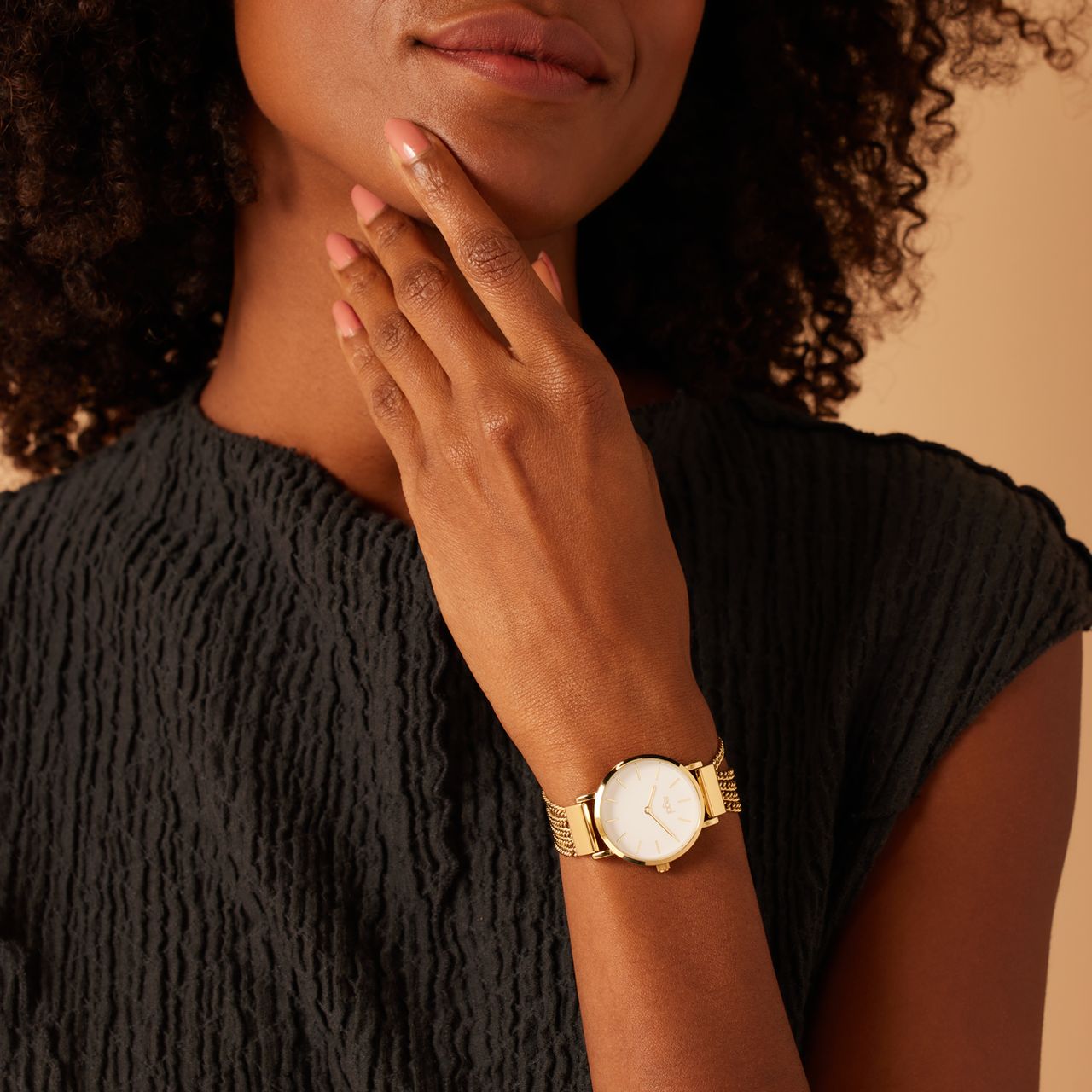 Regal Armbanduhr mit goldfarbenem Gourmetarmband mit Gourmetgliedern