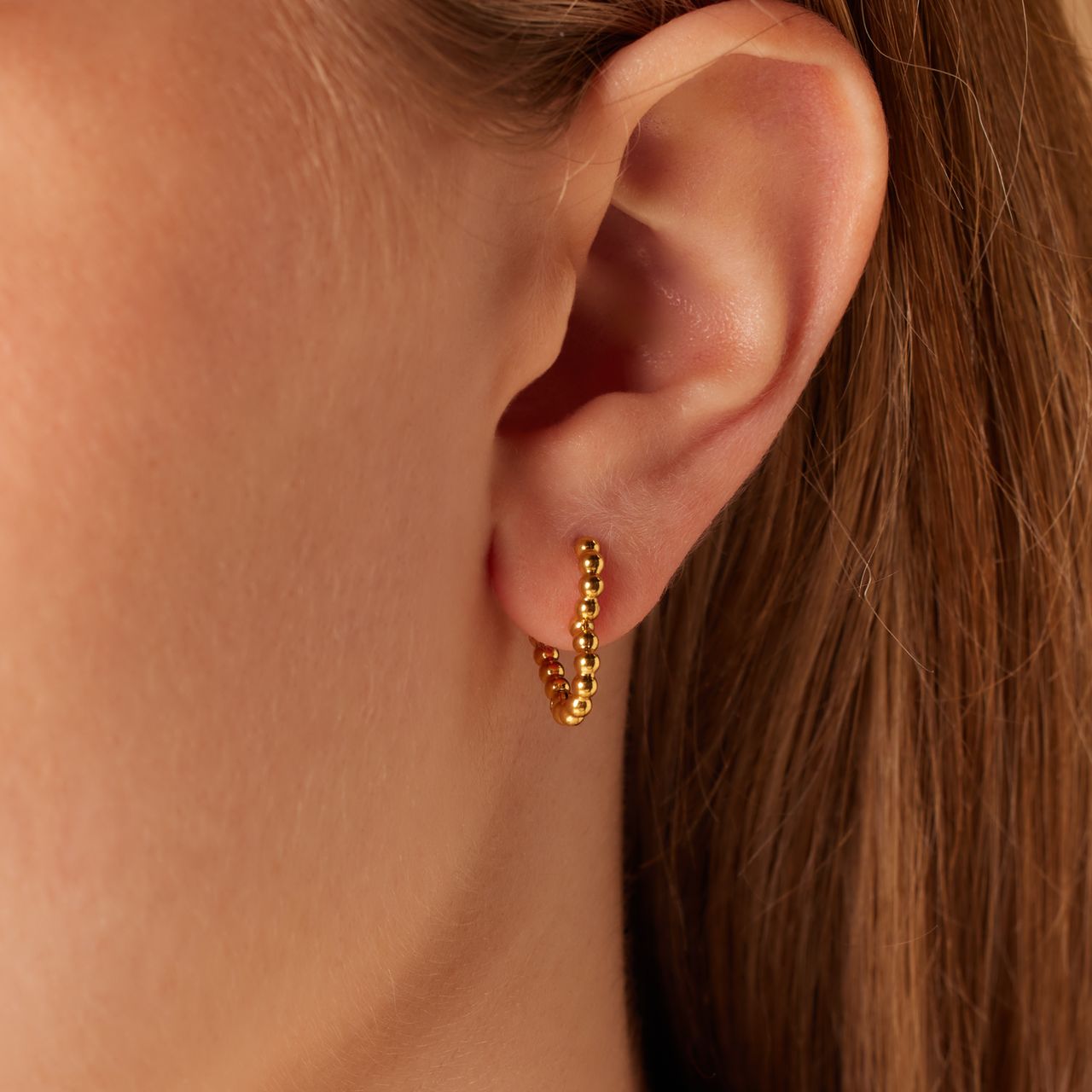 Stainless steel goldplated oorbellen hart