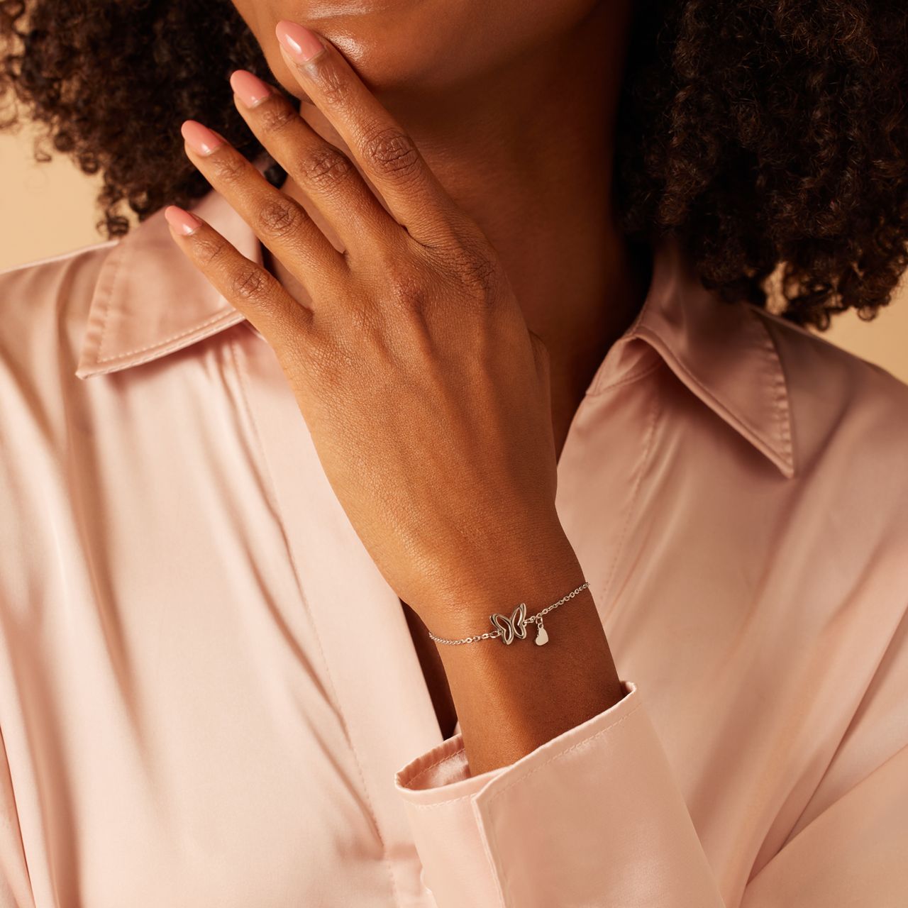 Stainless steel armbanden Moeder/Dochter vlinder