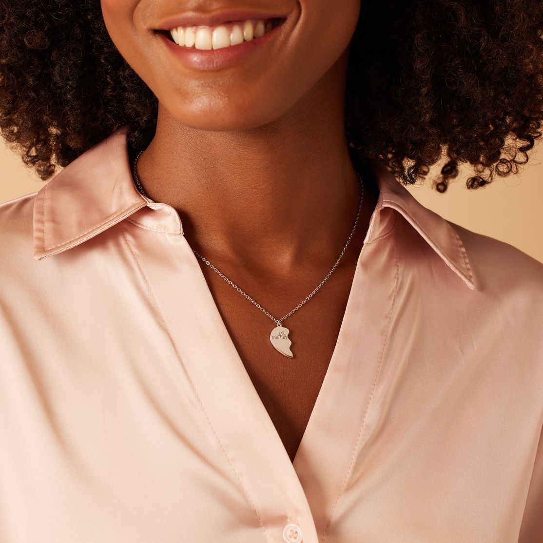Stainless steel kettingen Moeder/Dochter breekhartje