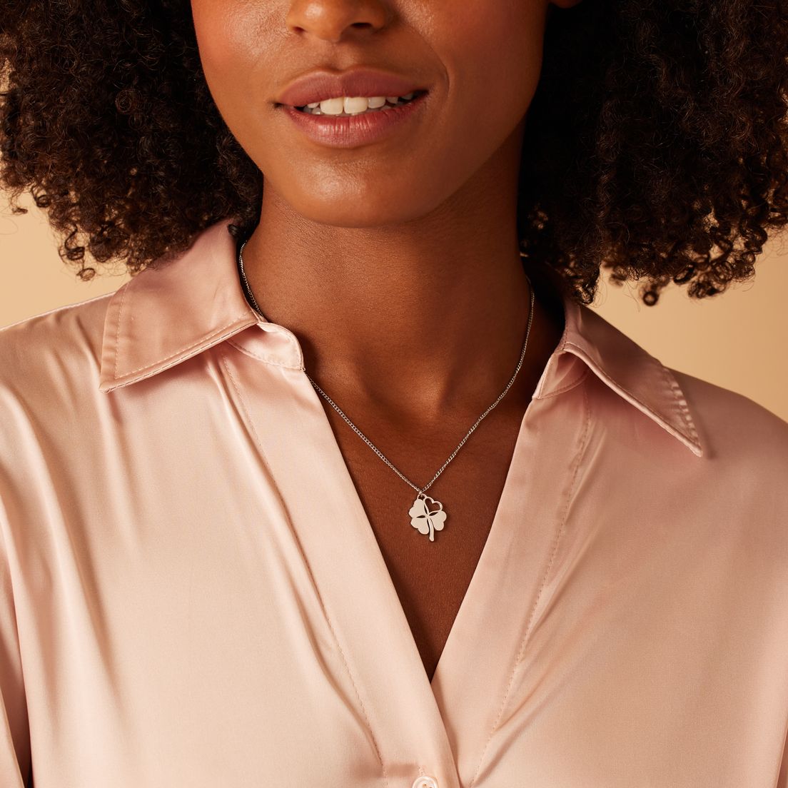 Stainless steel kettingen Moeder/Dochter klaver/hart