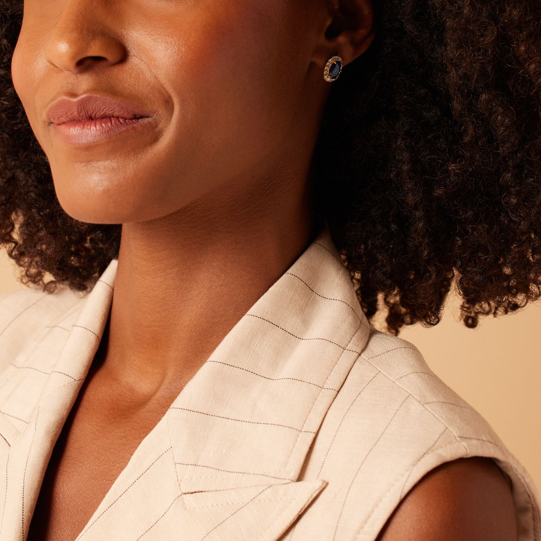 Stainless steel goldplated oorknoppen met zirkonia voor dames