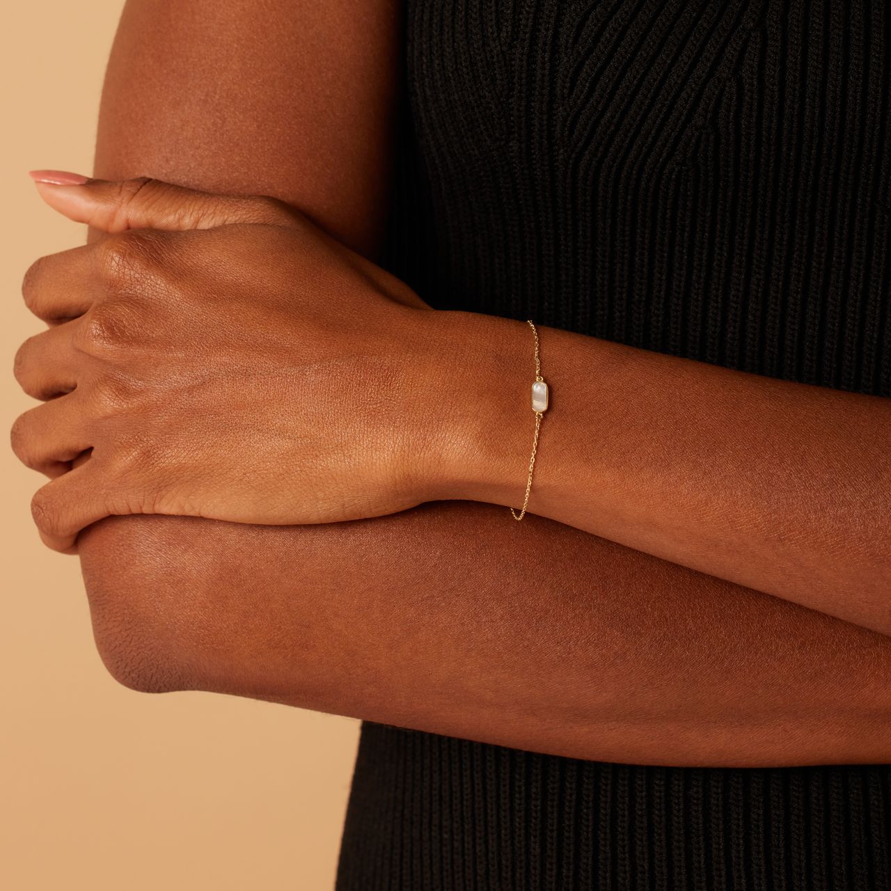 14 karaat geelgouden armband mother of pearl