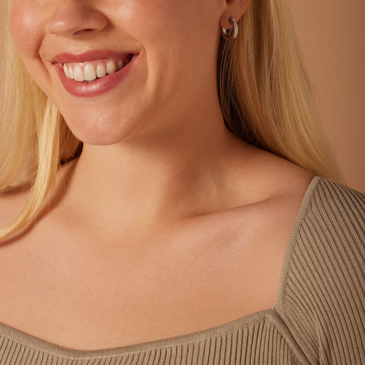 Stainless steel oorringen met kristal 16mm