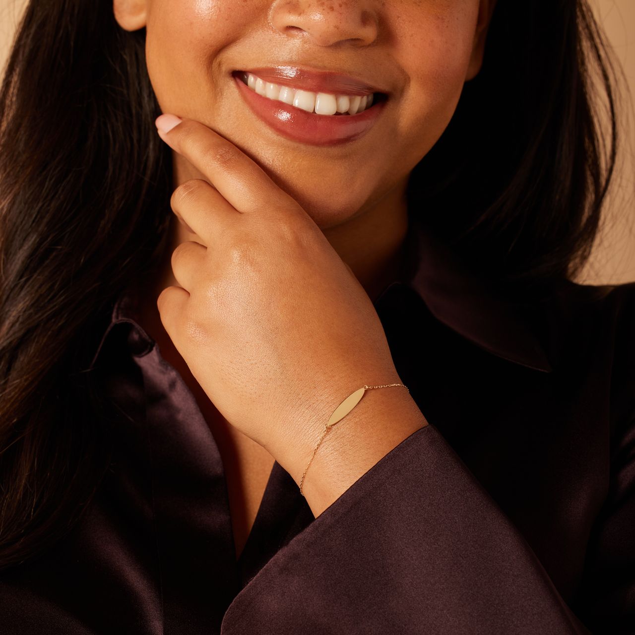 14 Karat Gelbgold Plattarmband für Damen