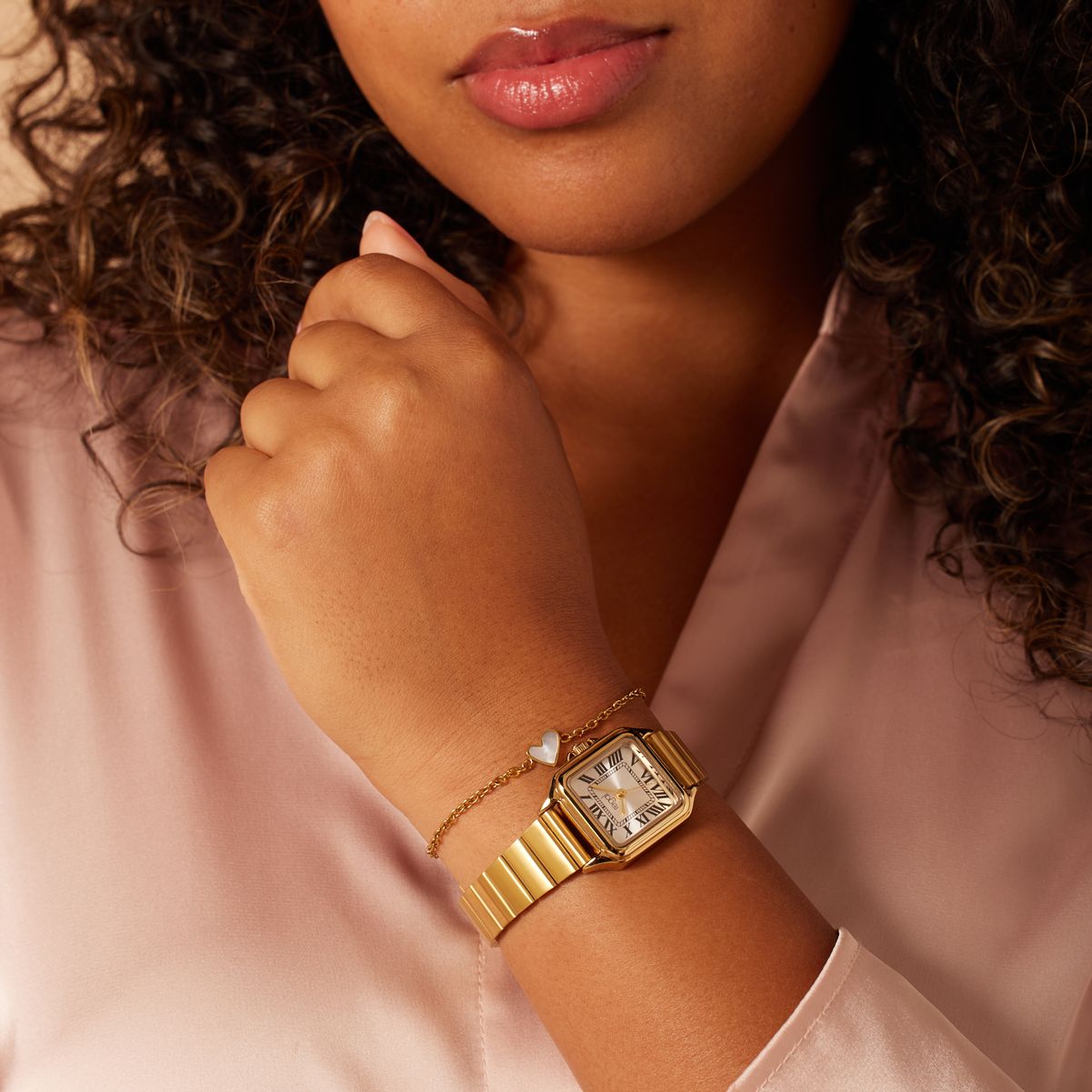 Regal goudkleurig horloge staal met gratis armband