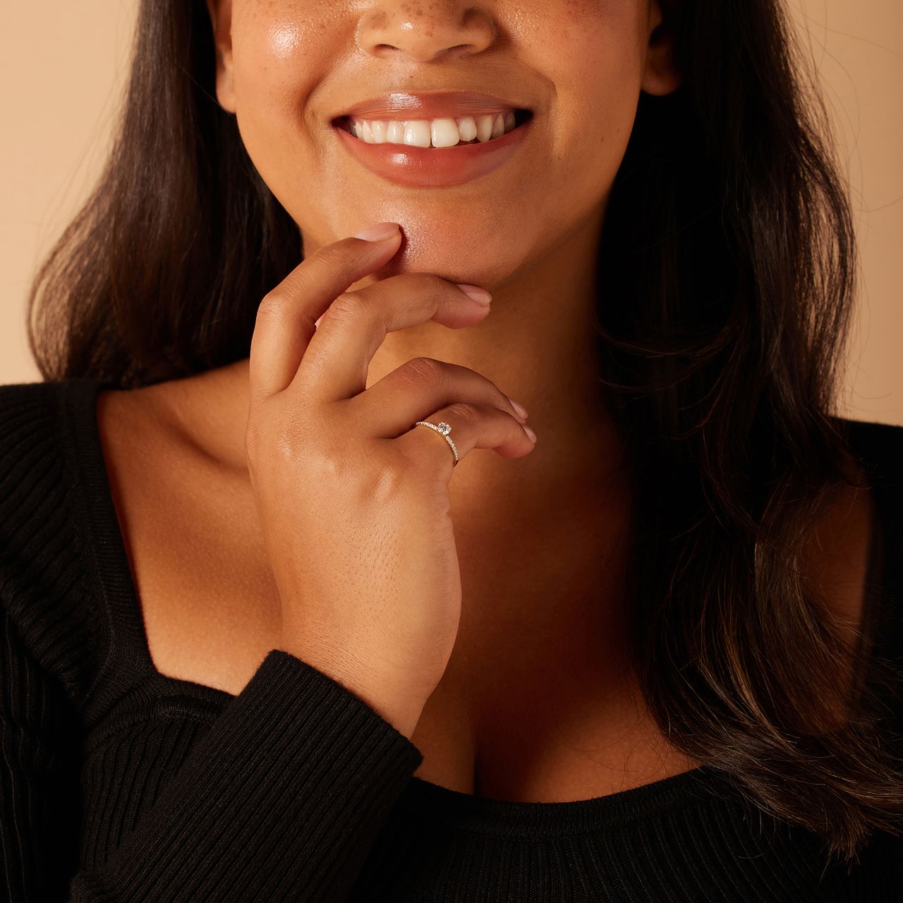 14 karaat geelgouden ring met lab grown diamant 0,325ct voor dames