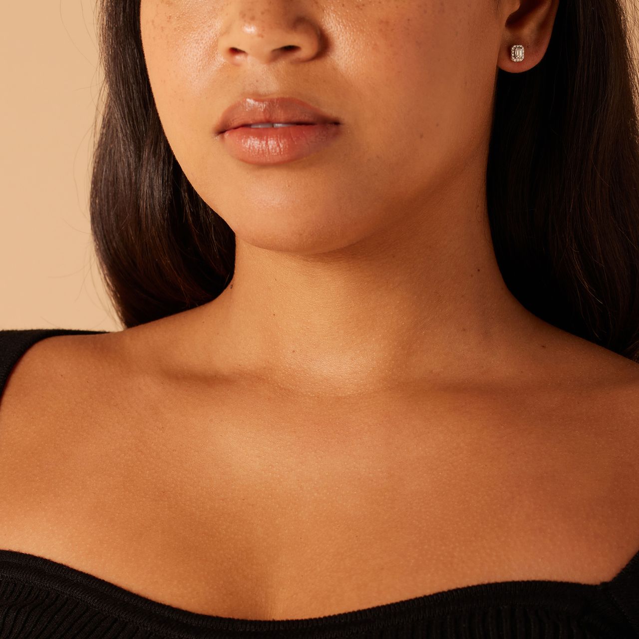 14 Karat Gelbgold-Ohrstecker mit 30 im Labor gezüchteten Diamanten für Damen