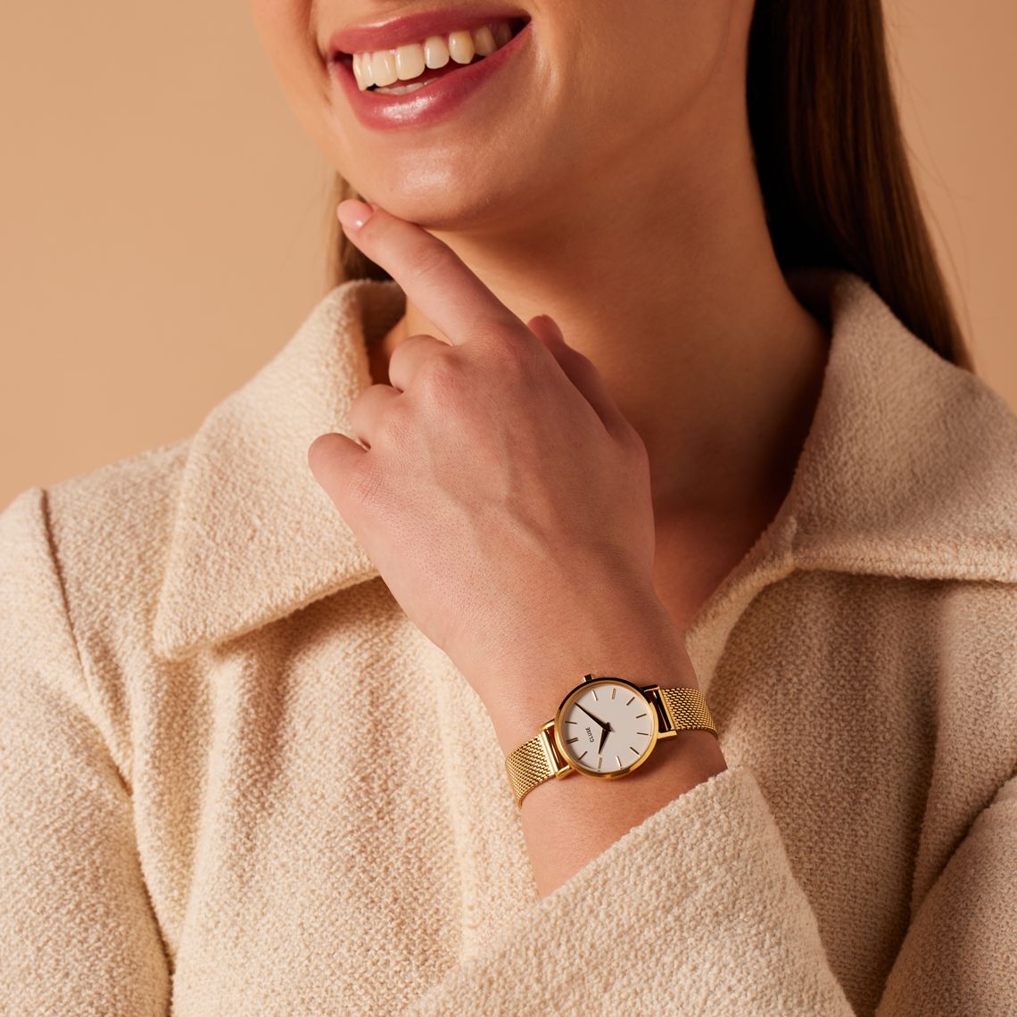 CLUSE - Boho Chic horloge goudkleurig mesh
