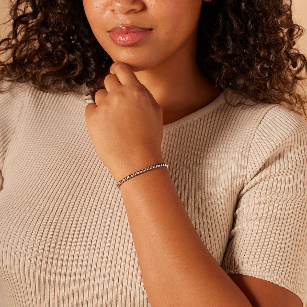 Stainless steel kralenarmband voor dames