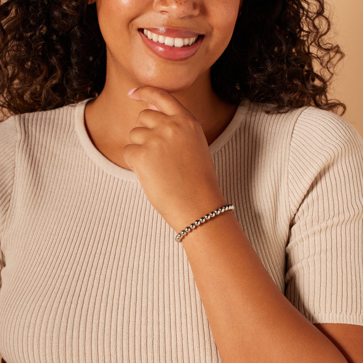 Stainless steel kralenarmband voor dames